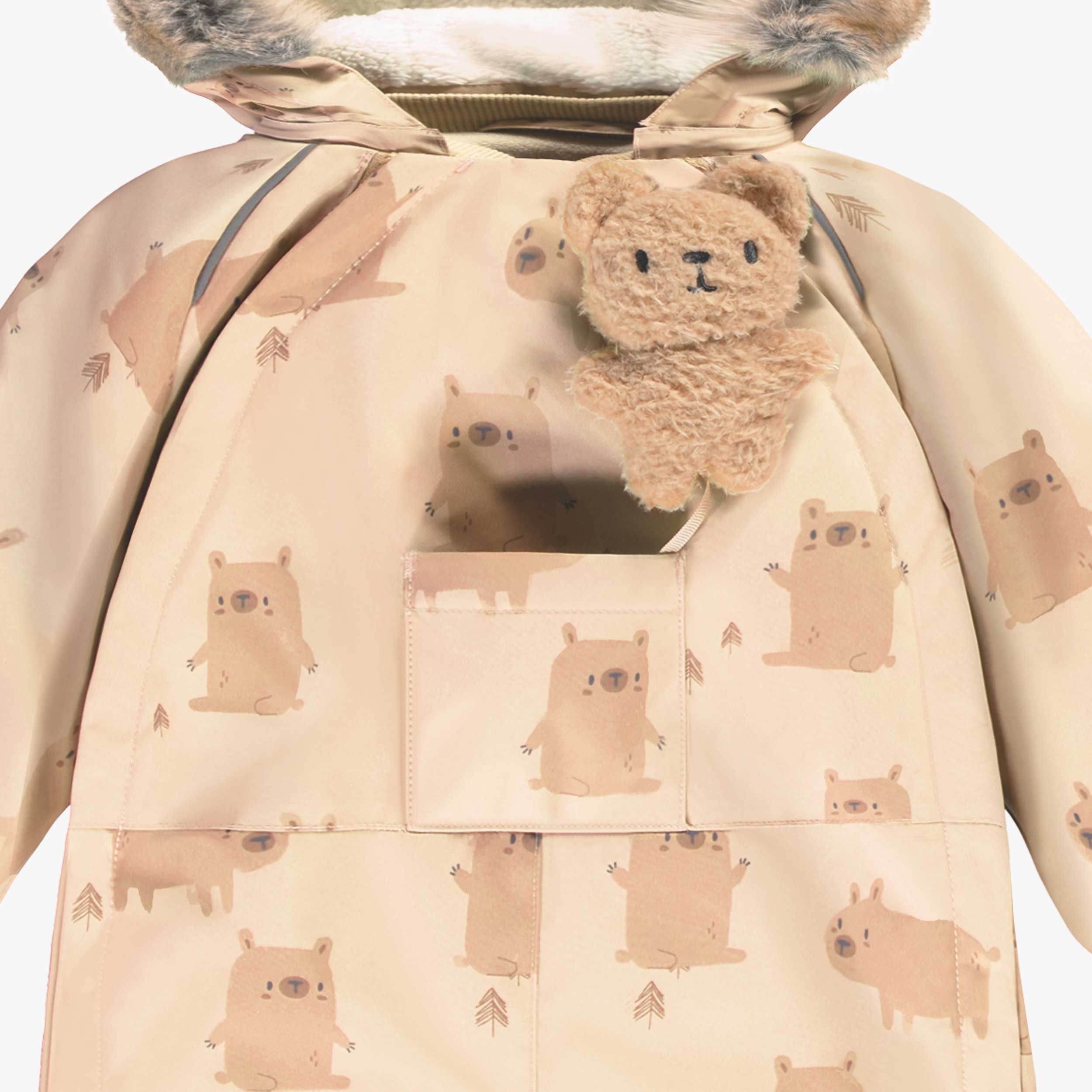 Habit de neige une pièce crème avec motifs, bébé - Image 6