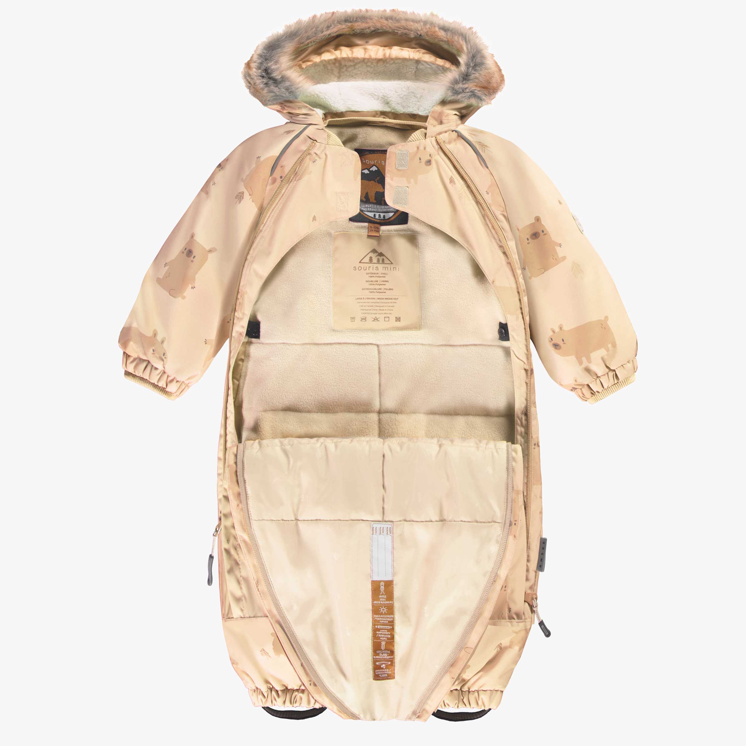 Habit de neige une pièce crème avec motifs, bébé - Image 7