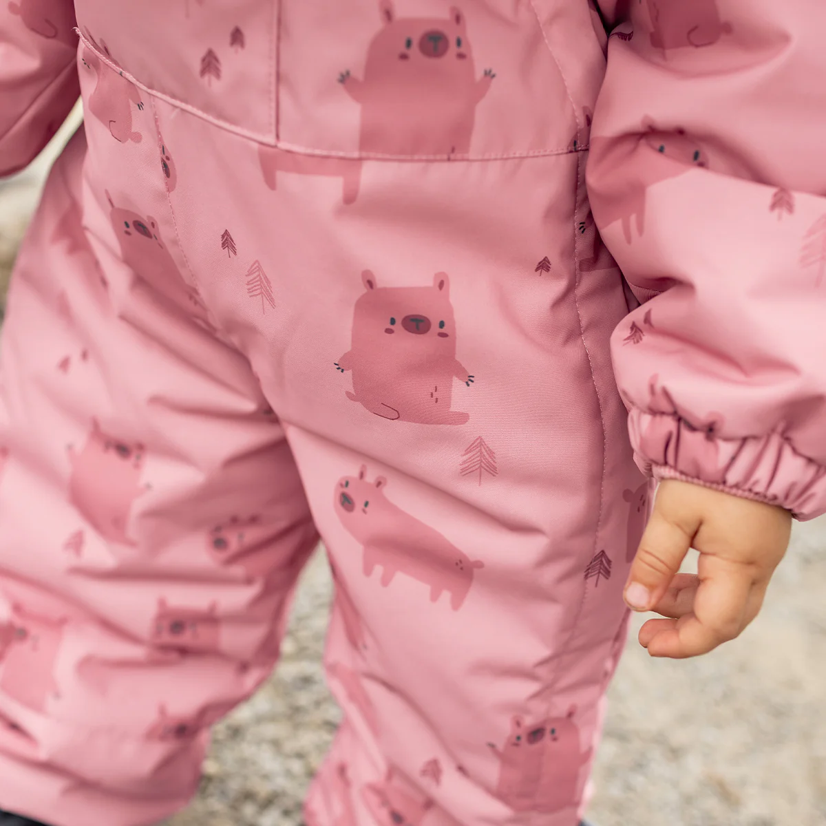 Habit de neige une pièce rose avec motifs, bébé - Image 5