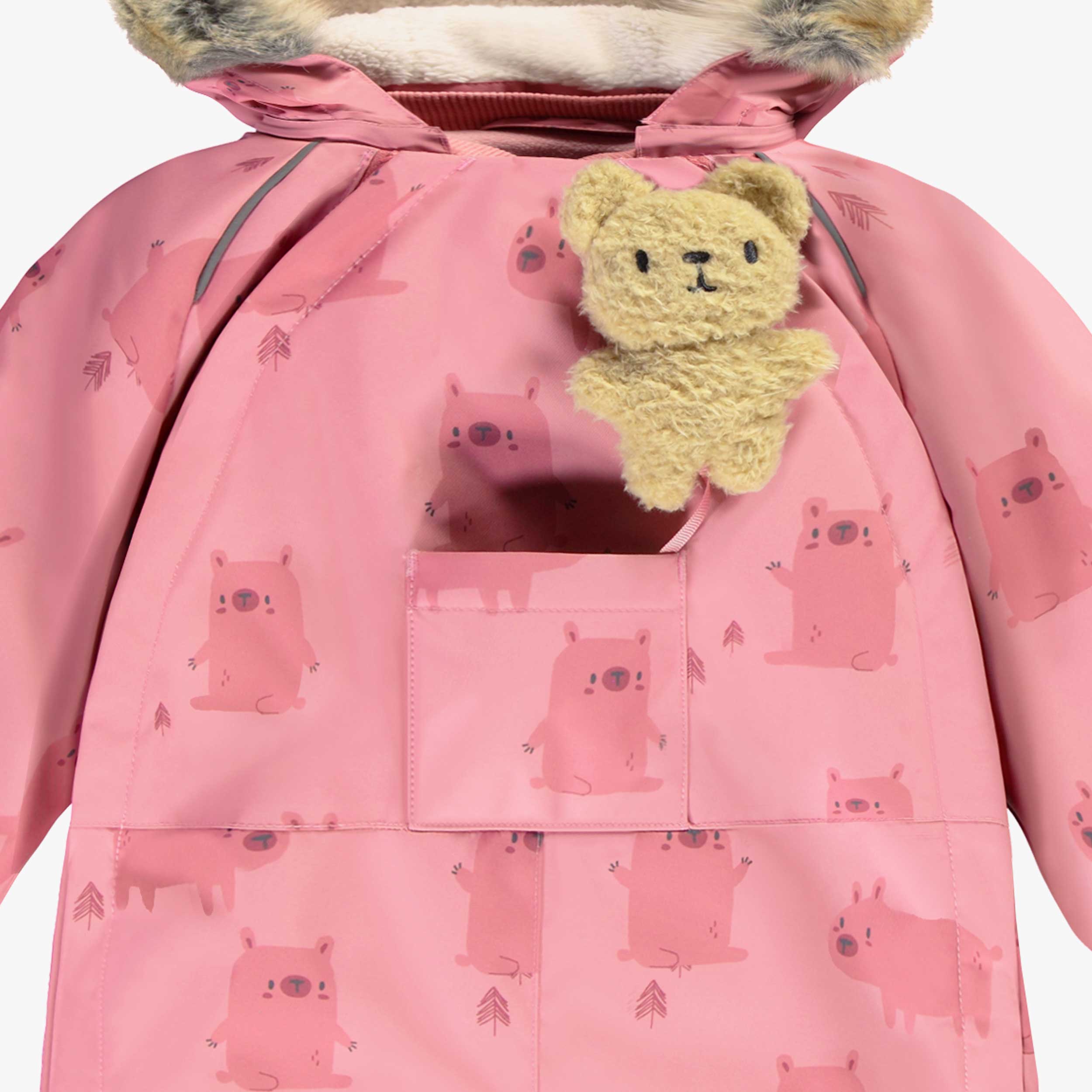 Habit de neige une pièce rose avec motifs, bébé - Image 6