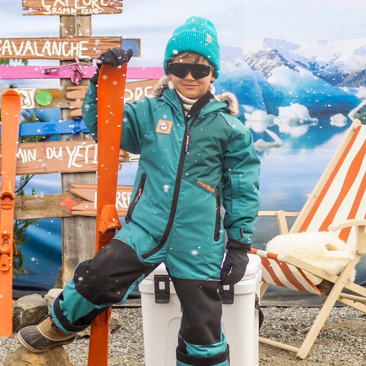 Habit de neige une pièce turquoise, enfant - Image 2