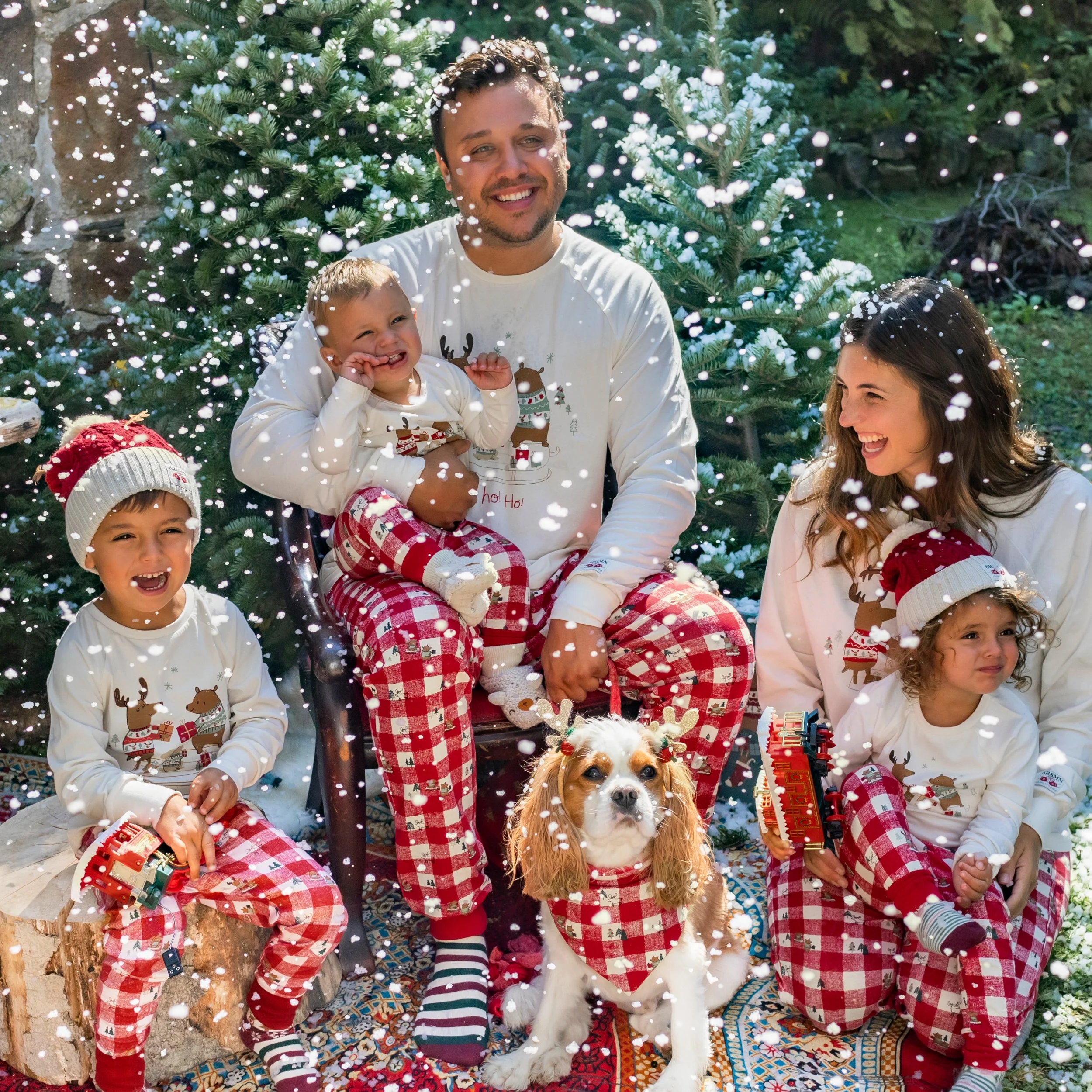 Haut de pyjama crème en jersey à imprimé des fêtes, adulte - Image 3