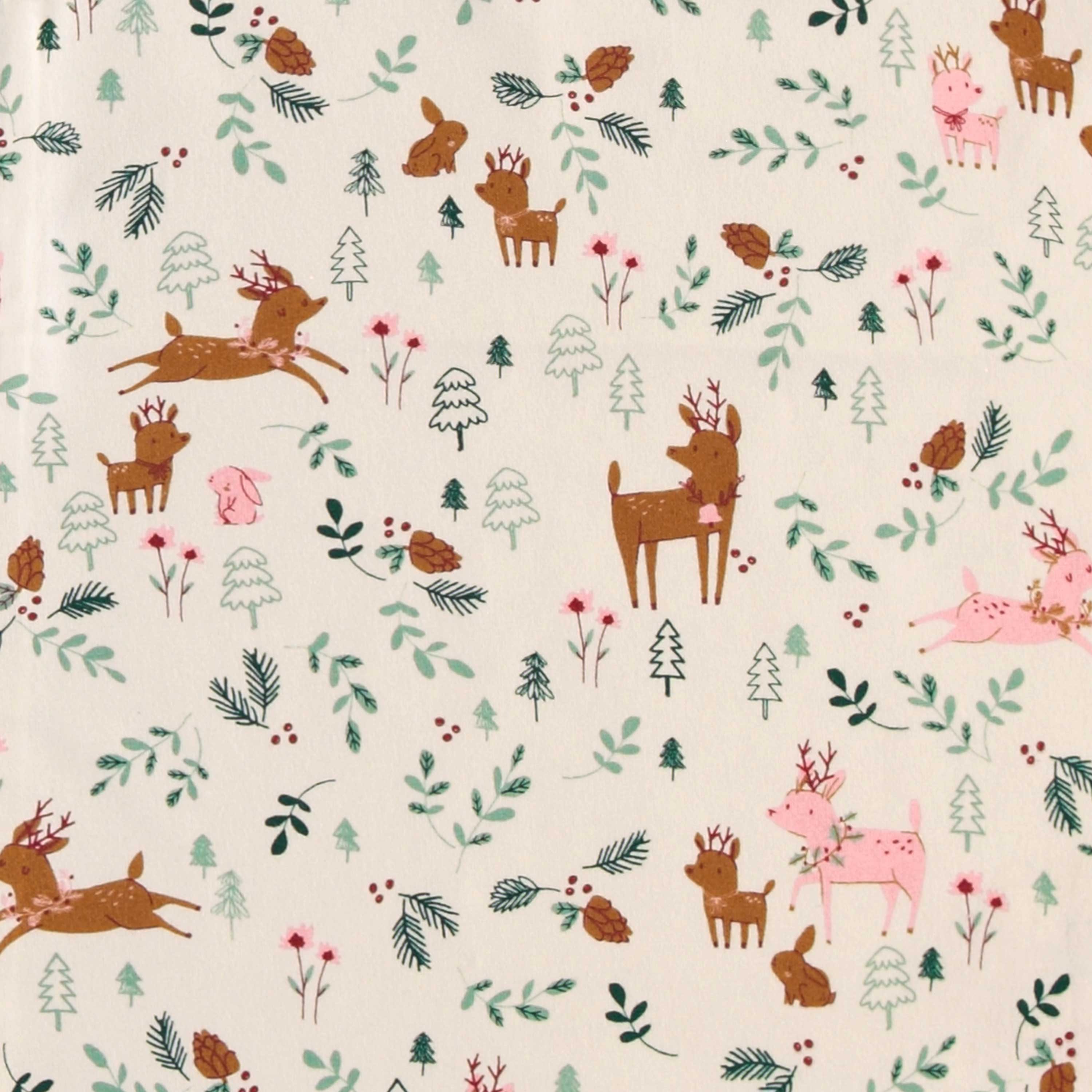 Haut de pyjama des fêtes crème en jersey à motifs de rennes, adulte - Image 3