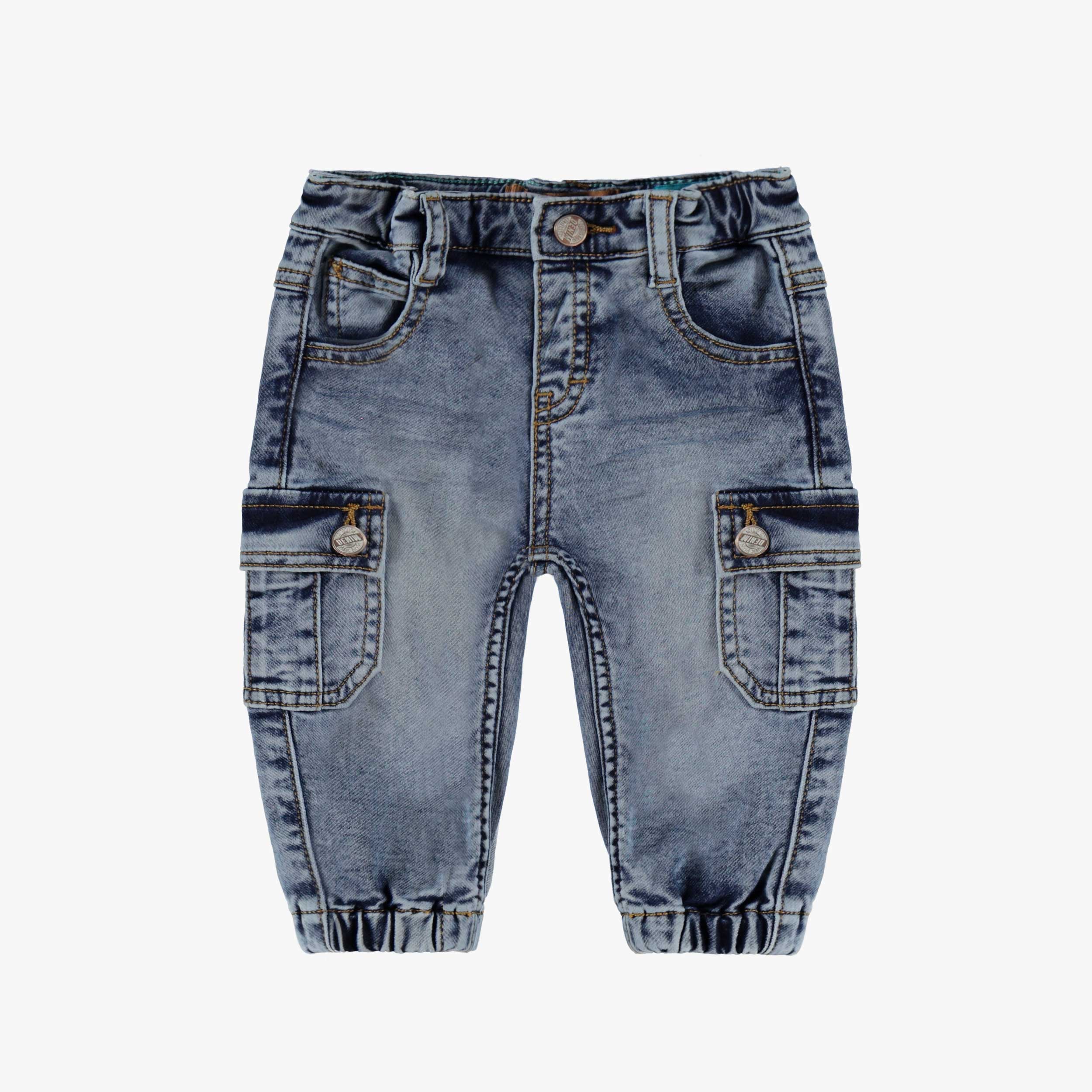 Jean bleu avec poches cargo, bébé