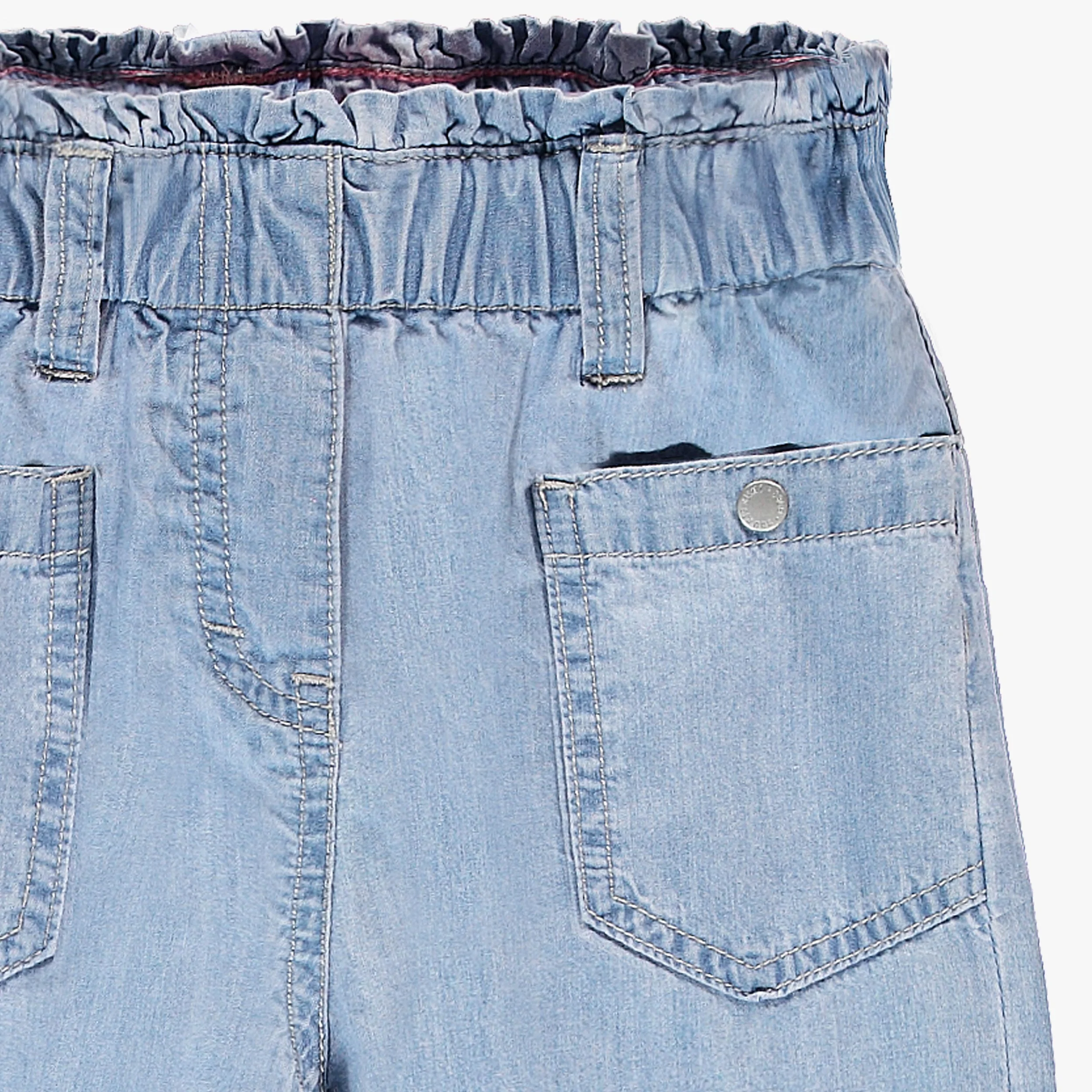 Jean bleu en denim léger avec broderies, enfant - Image 2