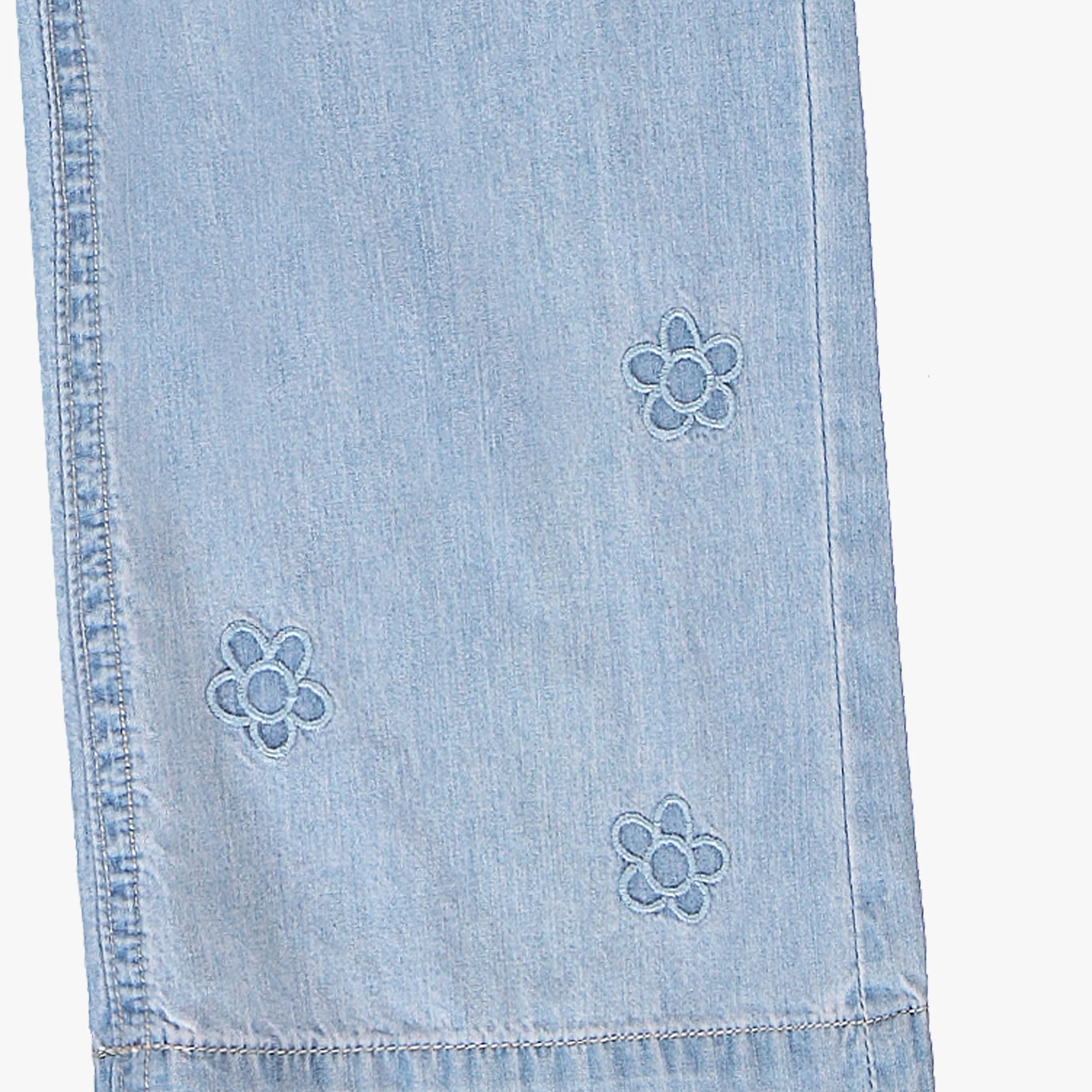 Jean bleu en denim léger avec broderies, enfant - Image 4