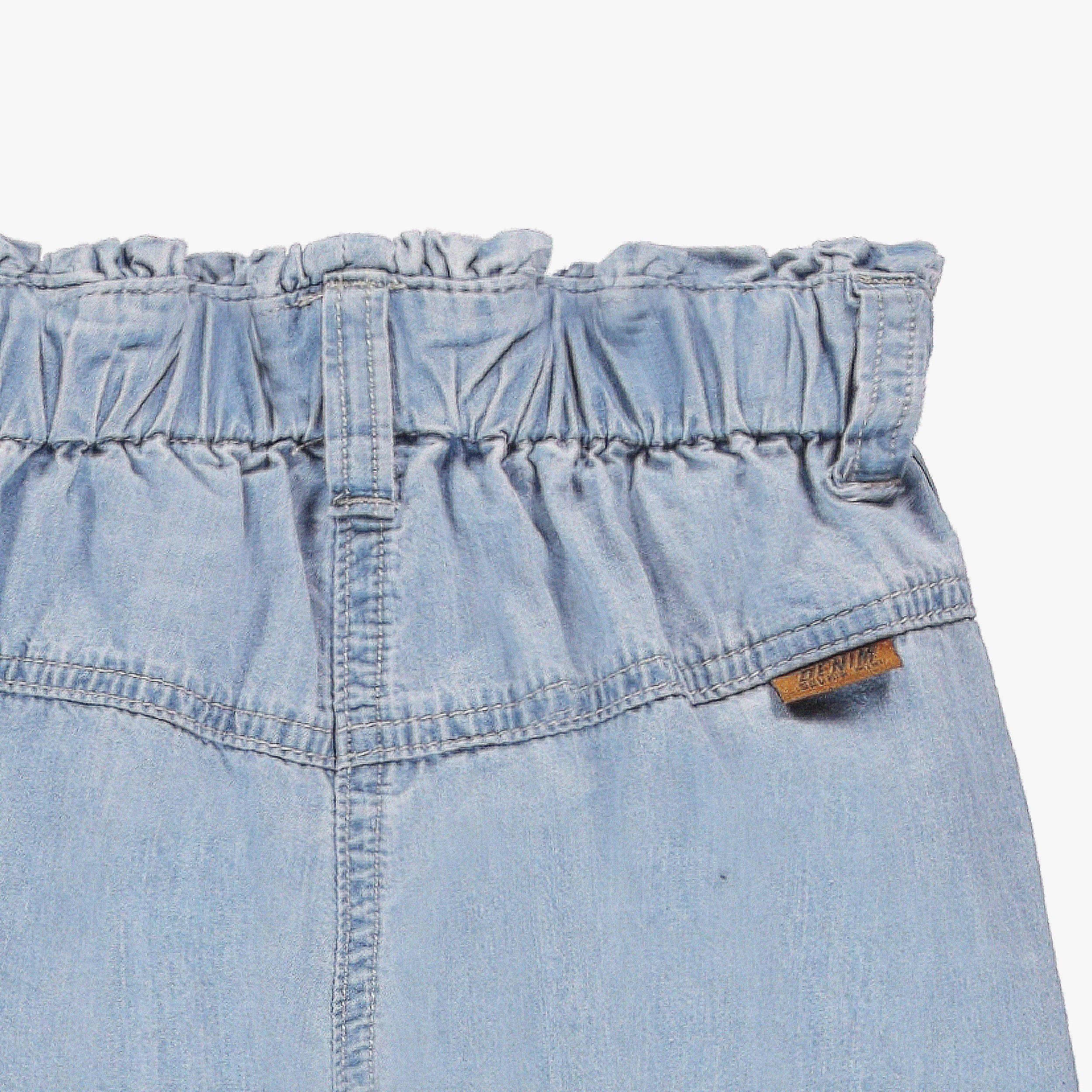 Jean bleu en denim léger avec broderies, enfant - Image 5
