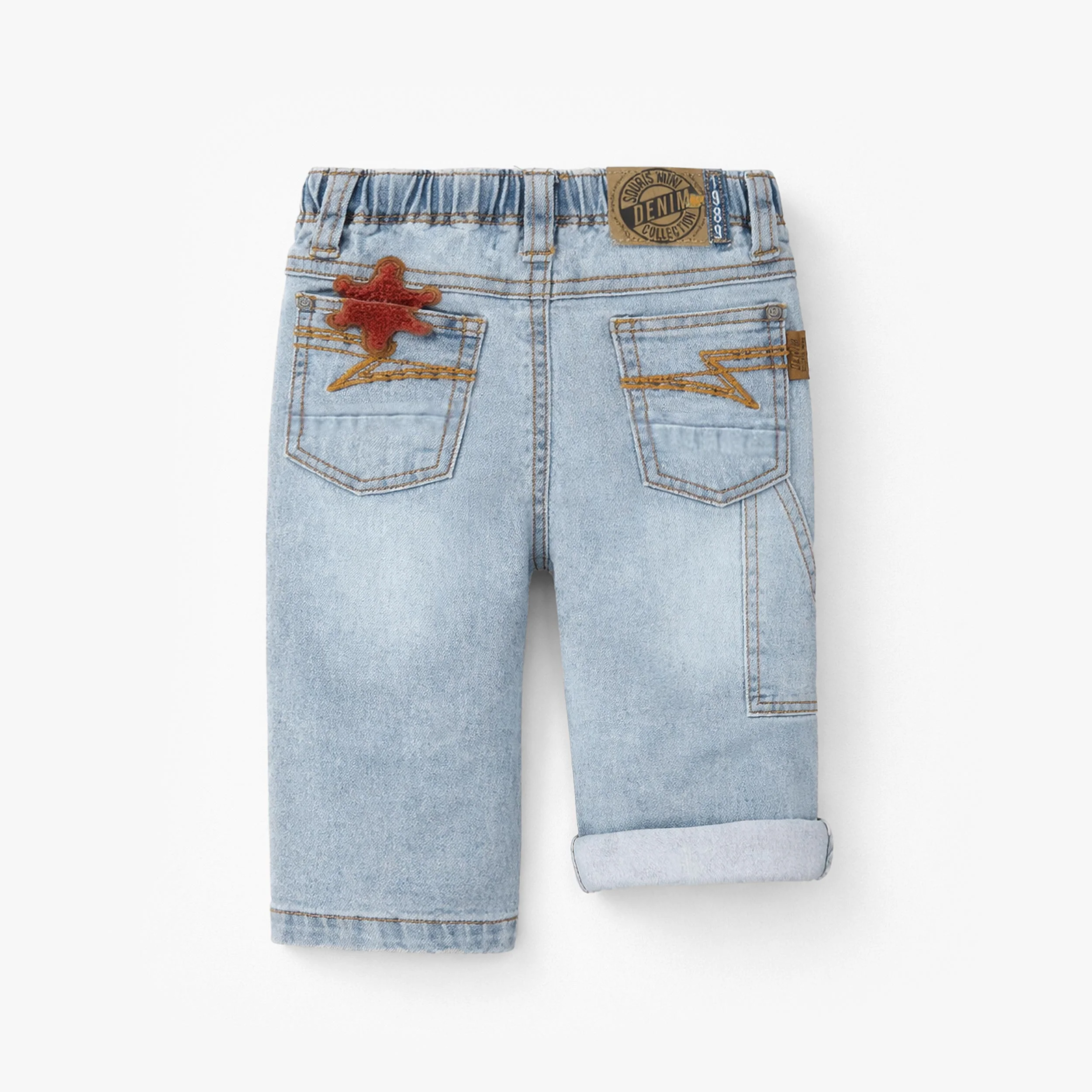 Jean bleu pâle avec écusson étoile, bébé - Image 2