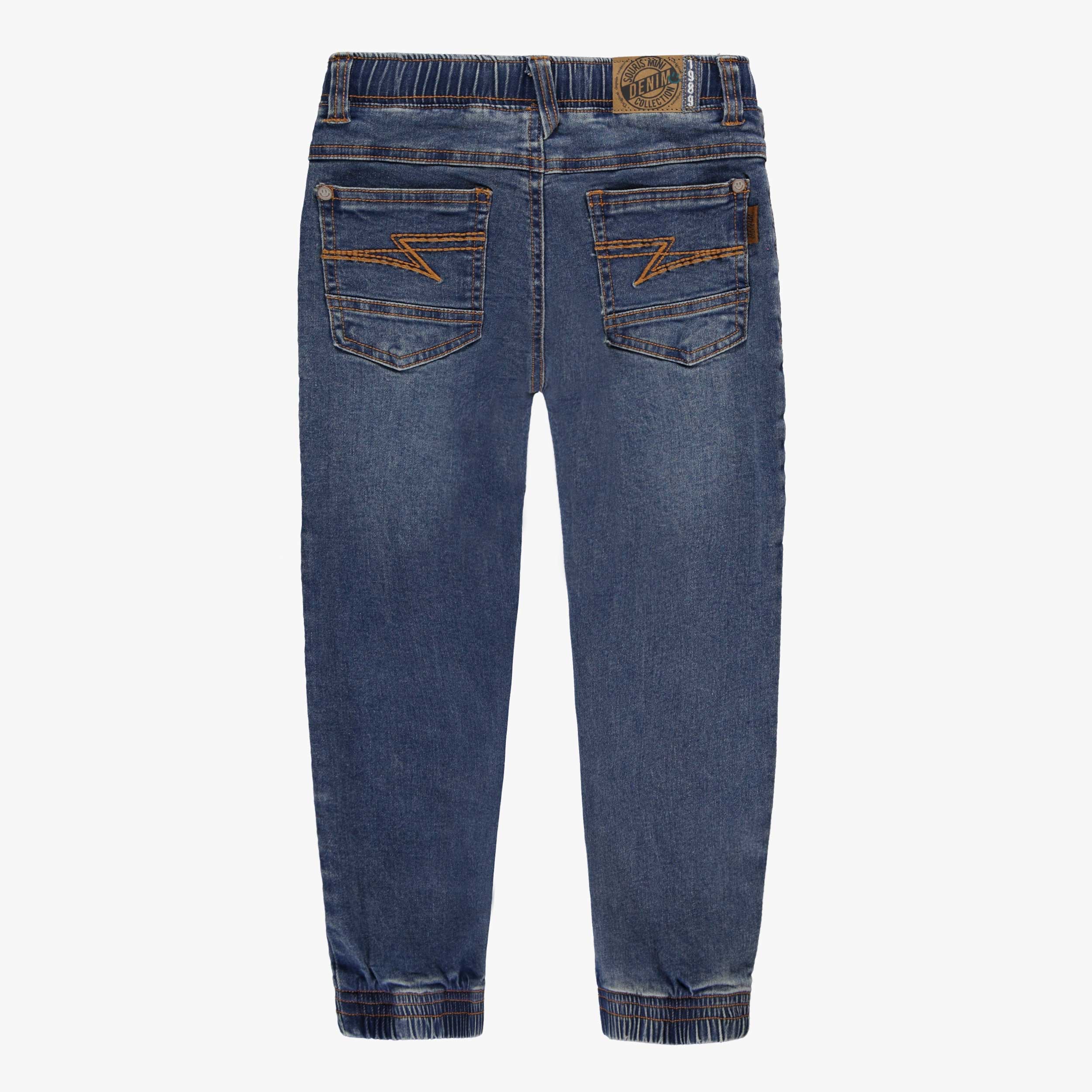 Jean bleu style jogger, enfant - Image 2