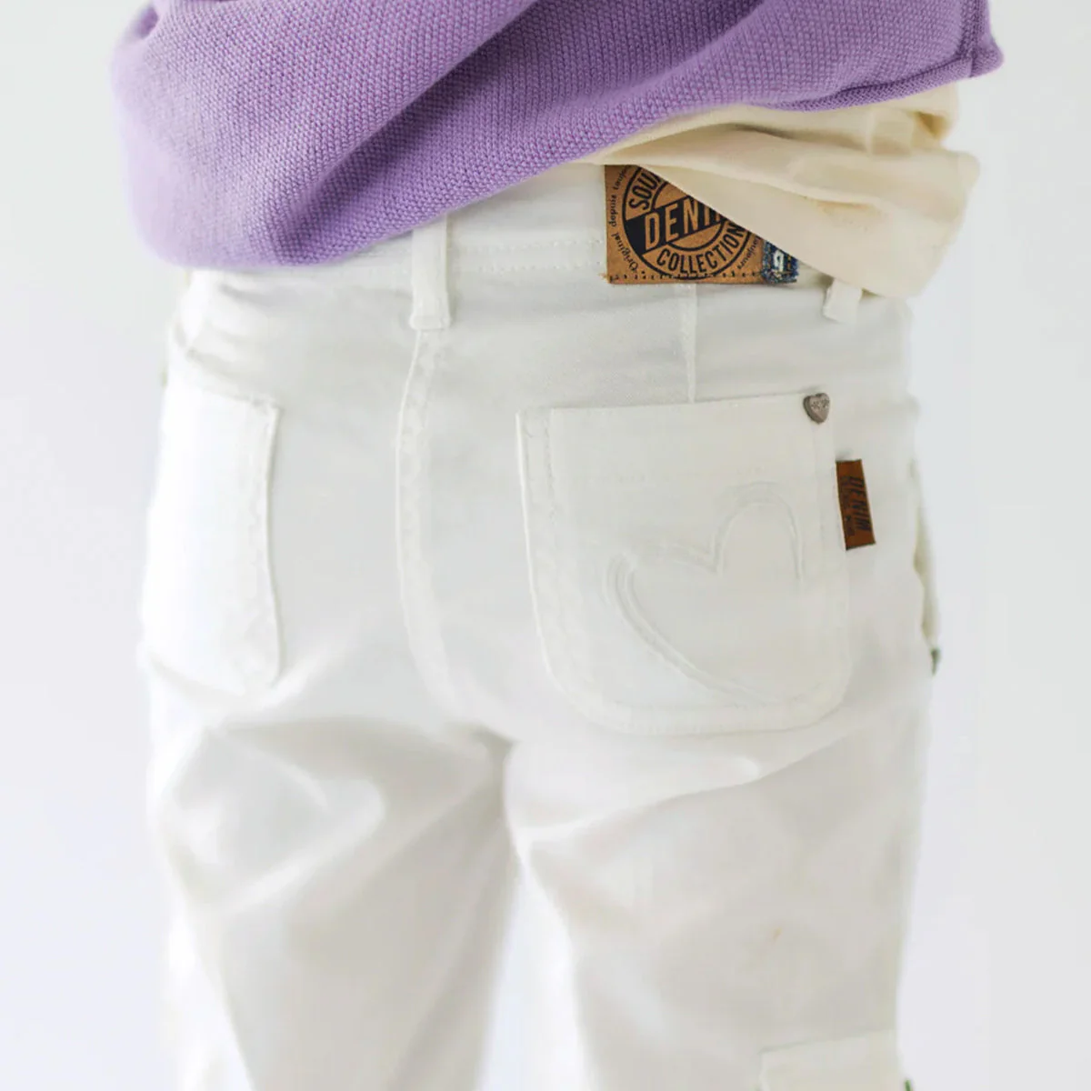 Jean crème à poches cargo, enfant - Image 3