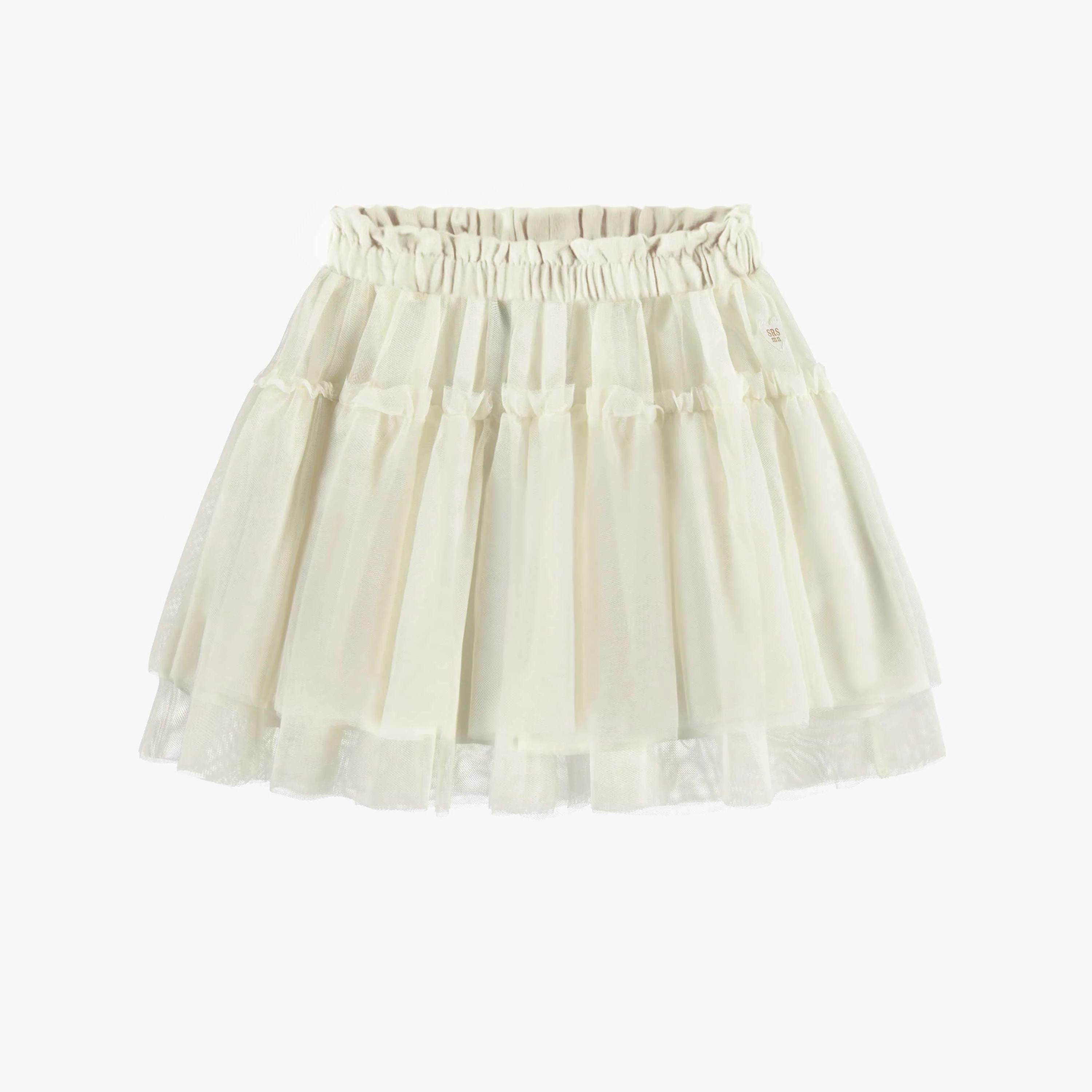 Jupe crème en tulle de polyester, enfant
