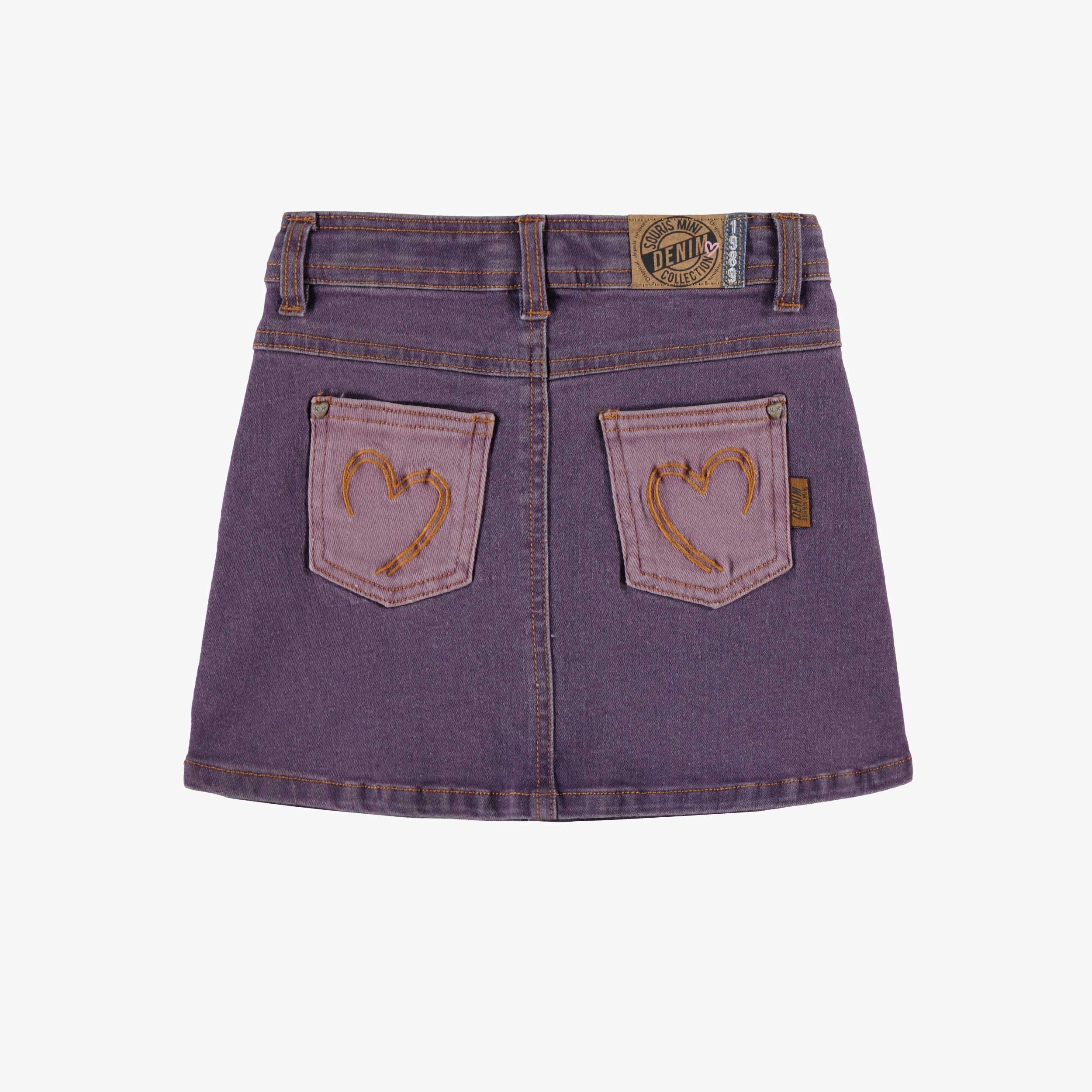 Jupe mauve en denim, enfant - Image 3