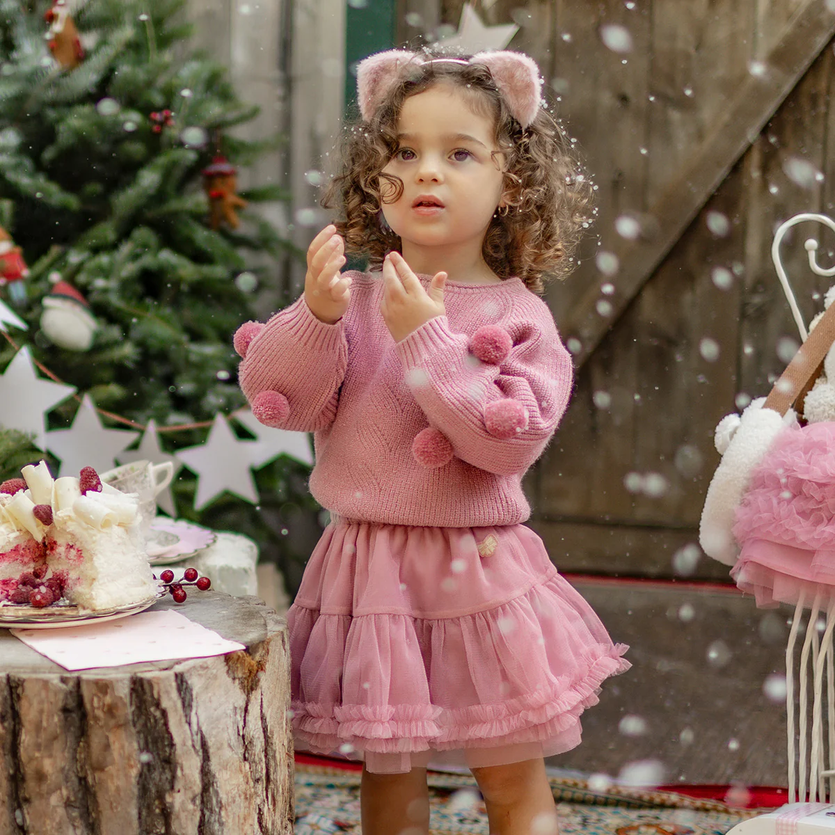Jupe rose en tulle souple, bébé - Image 3