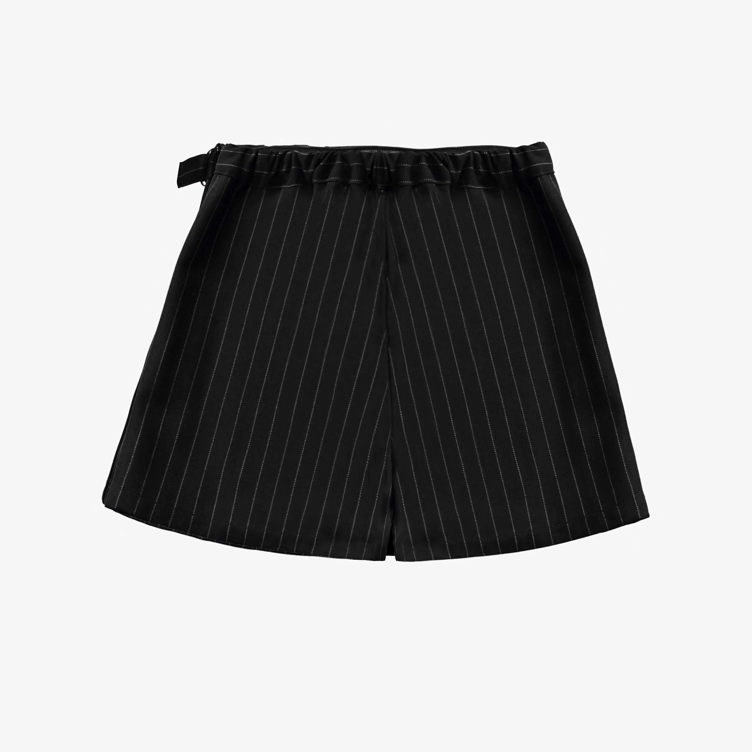 Jupe short noire et blanche à rayures en gabardine de coton, enfant - Image 4