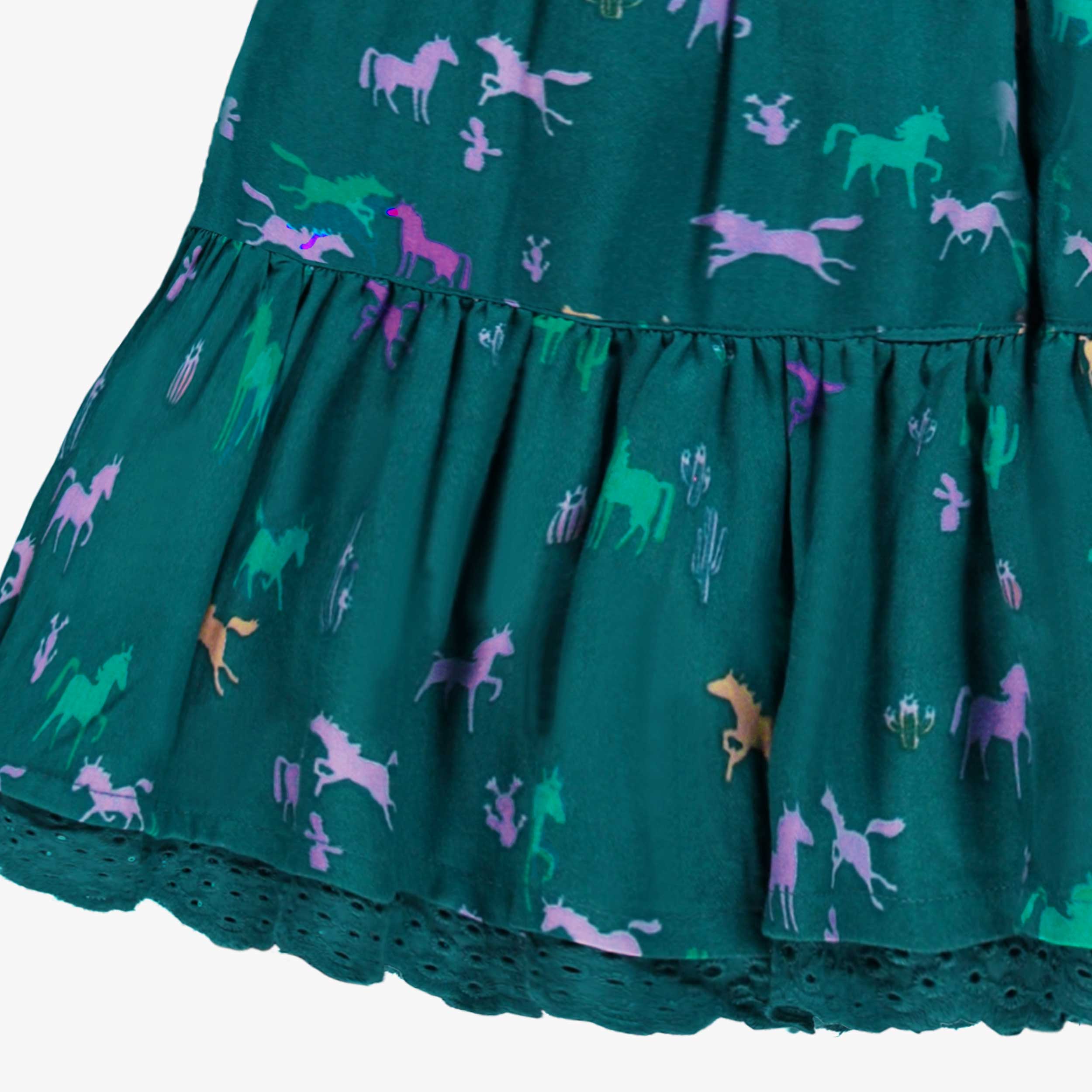 Jupe turquoise à motifs, enfant - Image 2