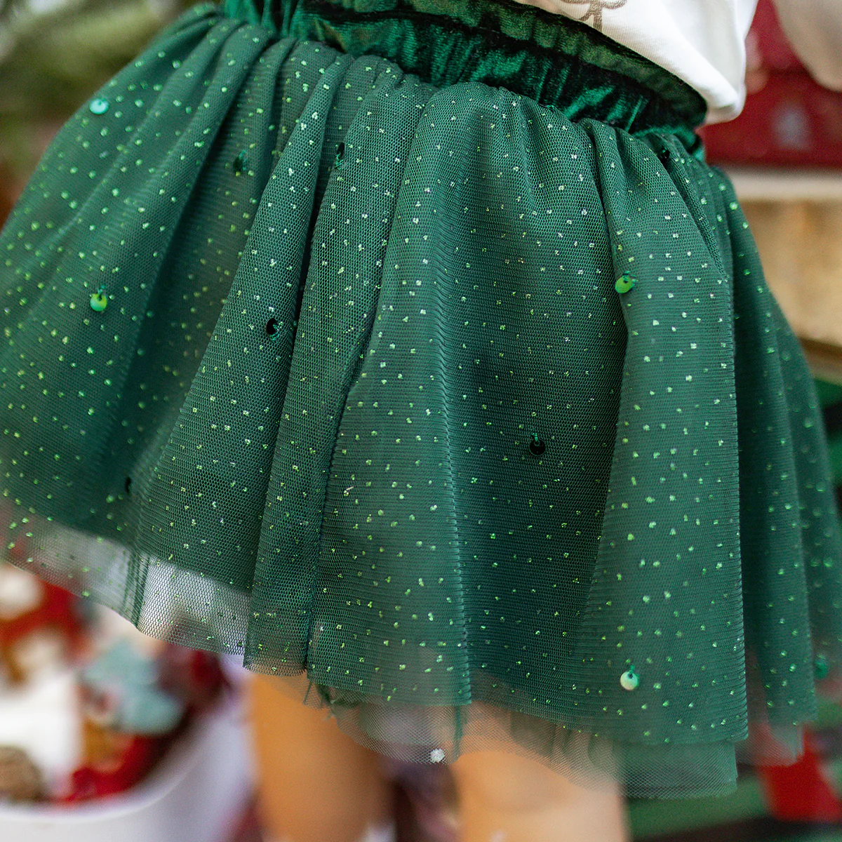 Jupe verte à paillettes, bébé - Image 4