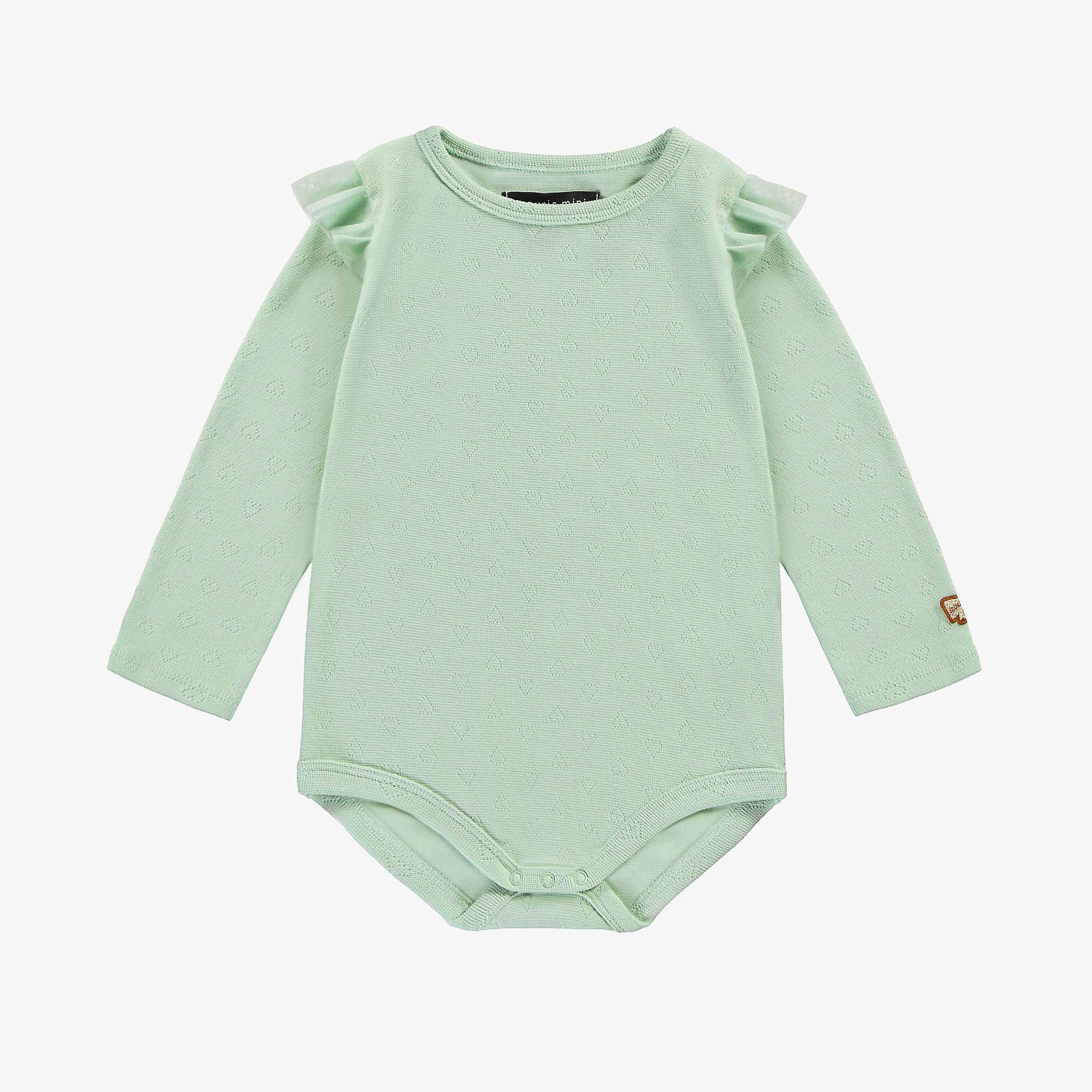 Justaucorps vert sauge avec motifs pointelle, bébé