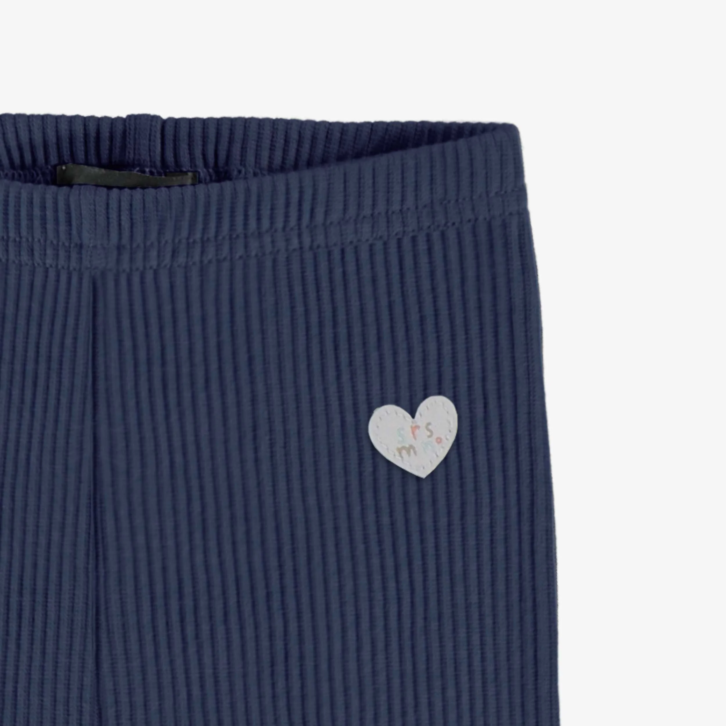 Legging bleu marine en tricot côtelé, bébé - Image 2