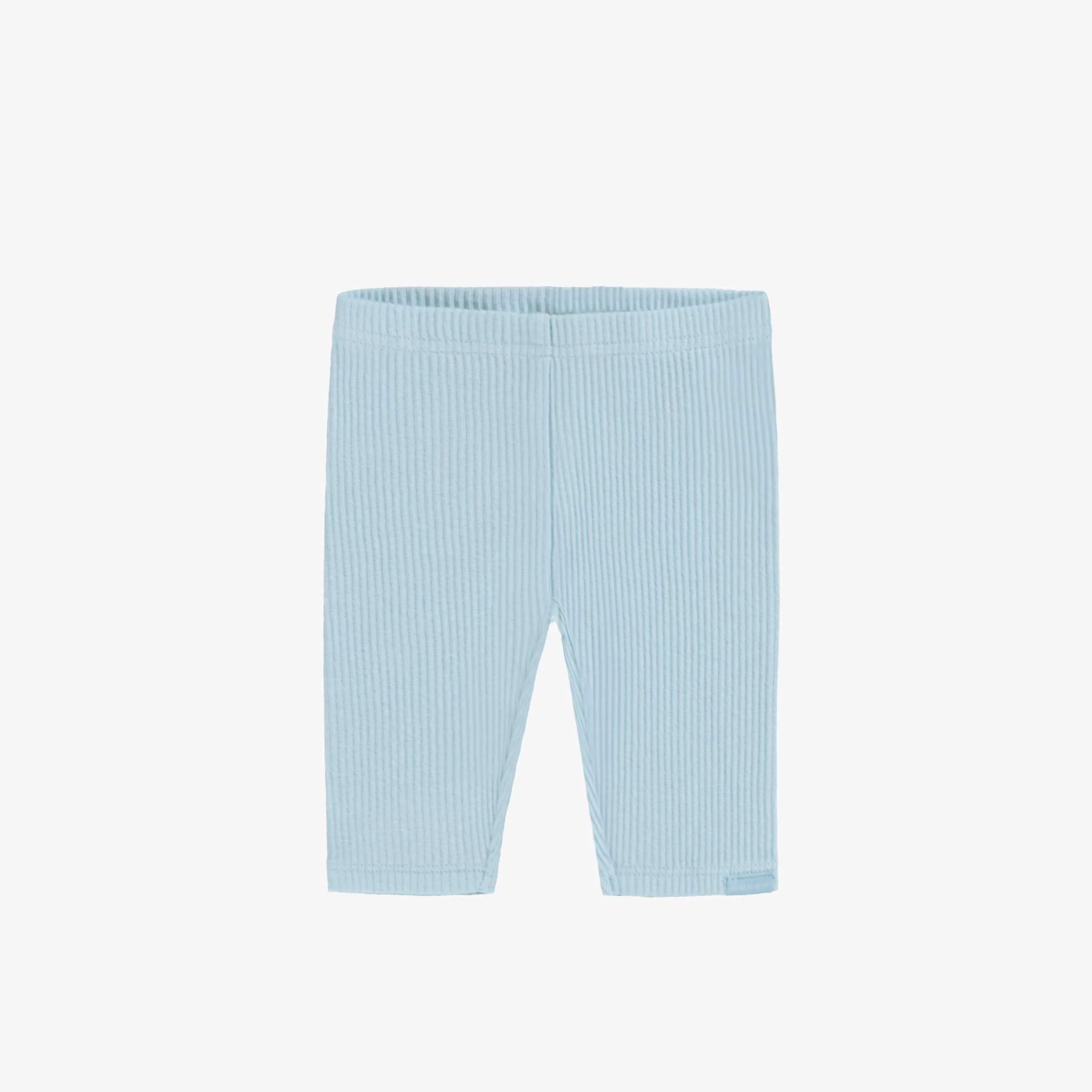 Legging bleu pâle en tricot côtelé longueur 3/4, bébé