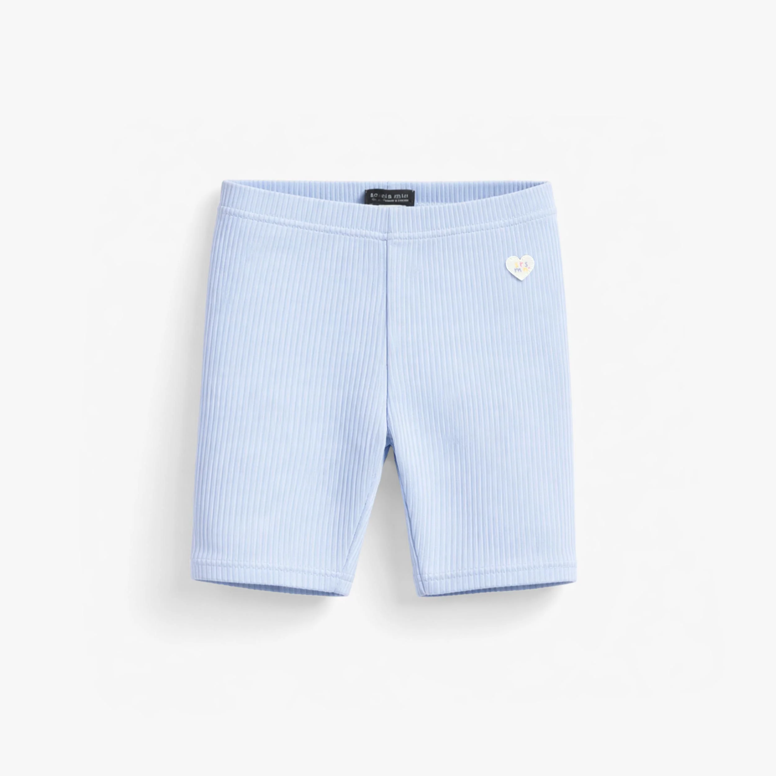 Legging court bleu en tricot côtelé, enfant