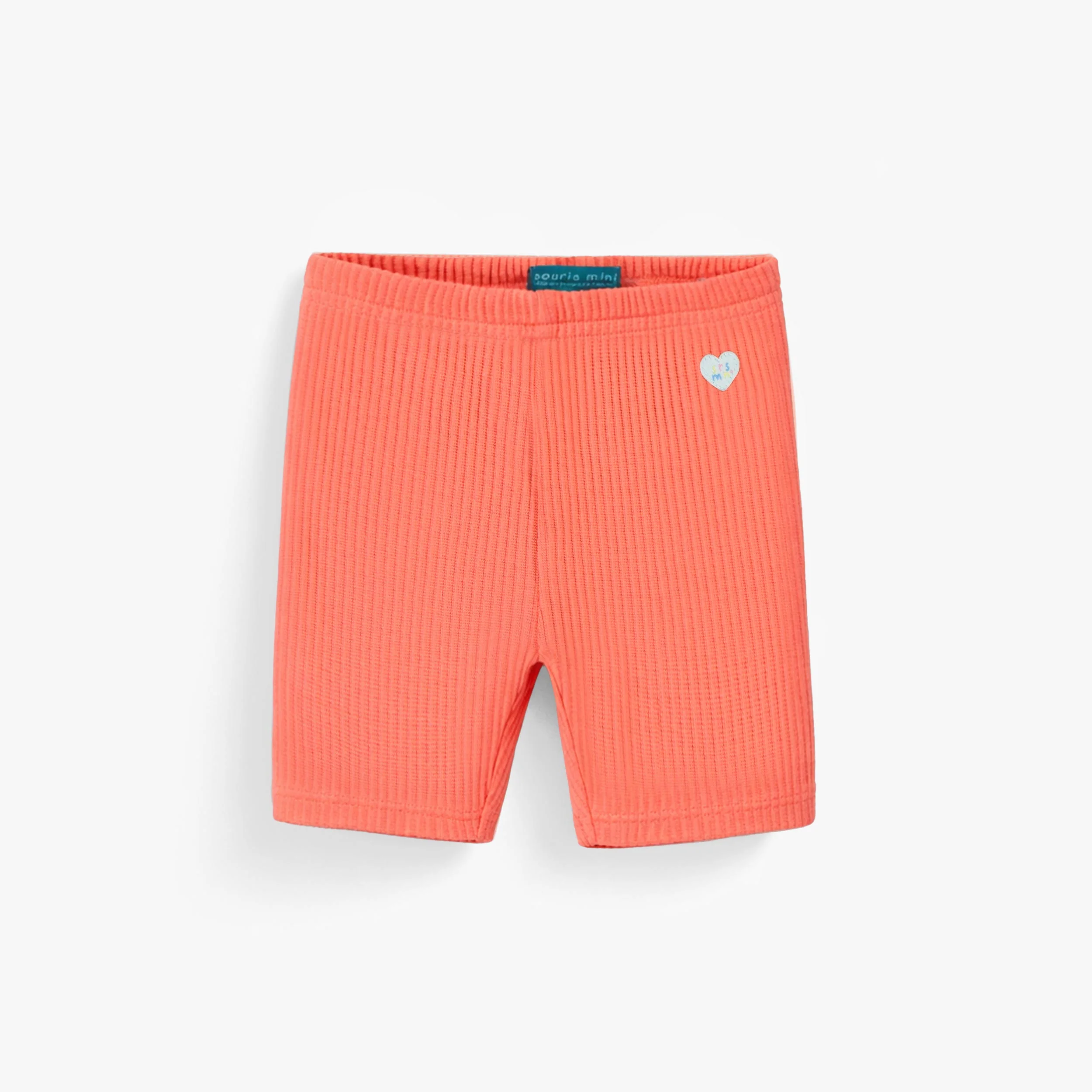Legging court corail en tricot côtelé, enfant