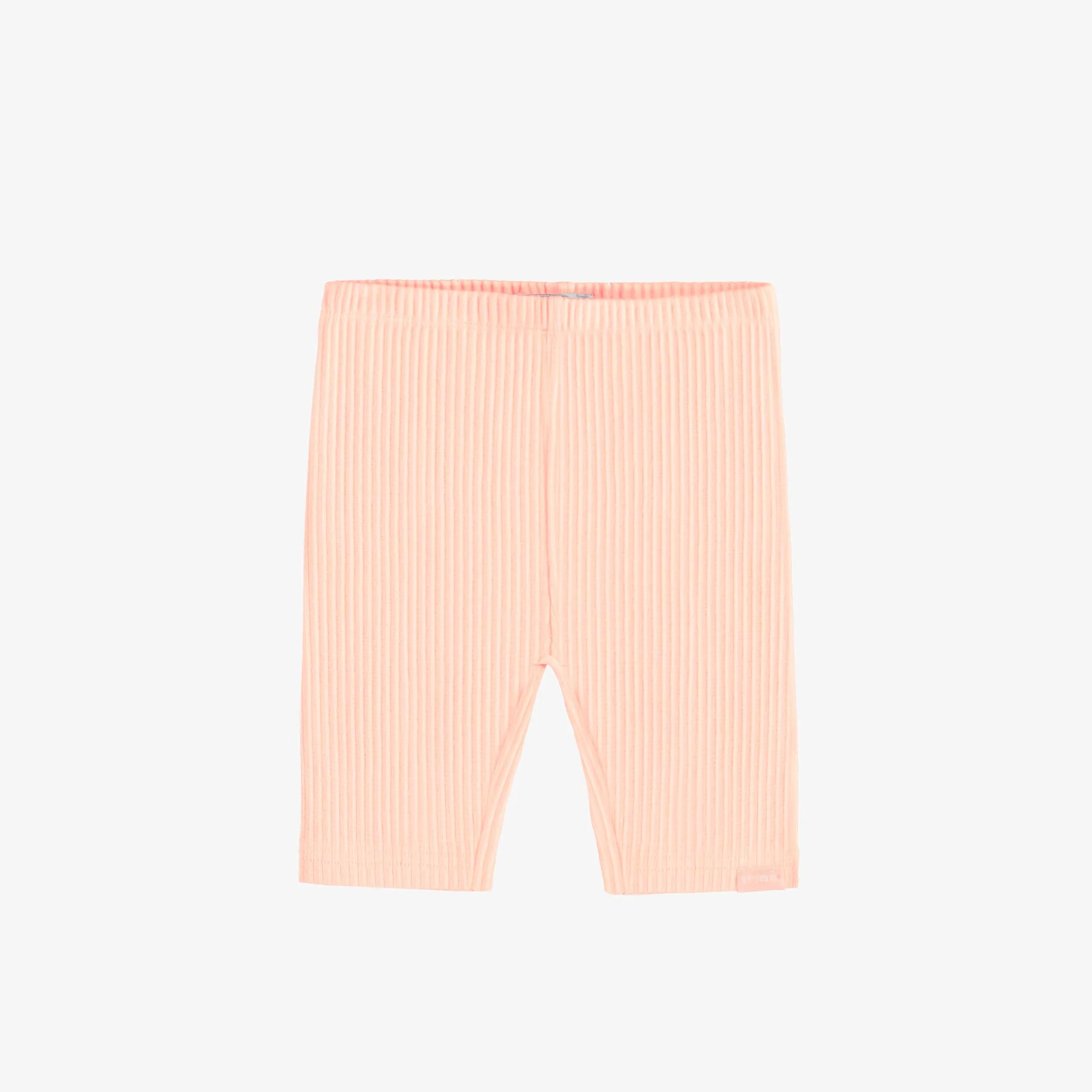 Legging court en tricot côtelé pêche, bébé
