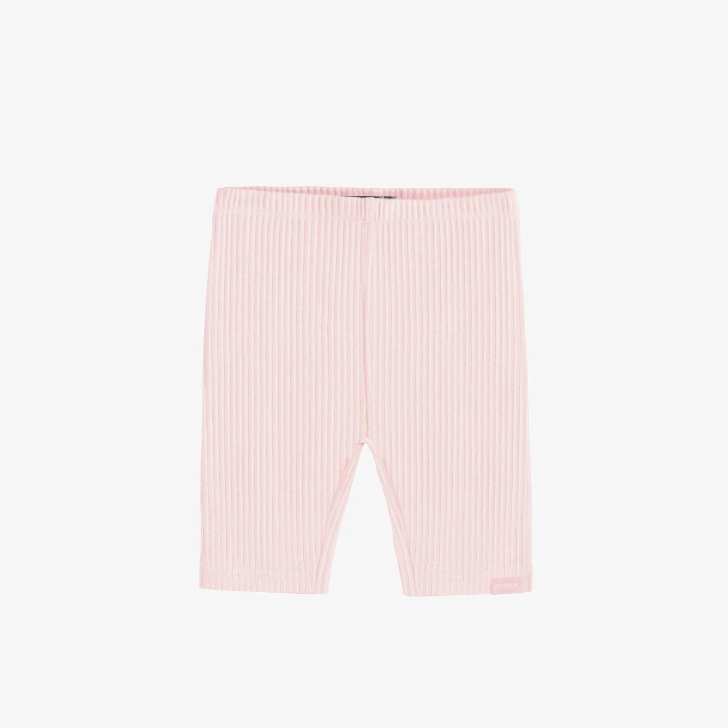Legging court en tricot côtelé rose pâle, bébé