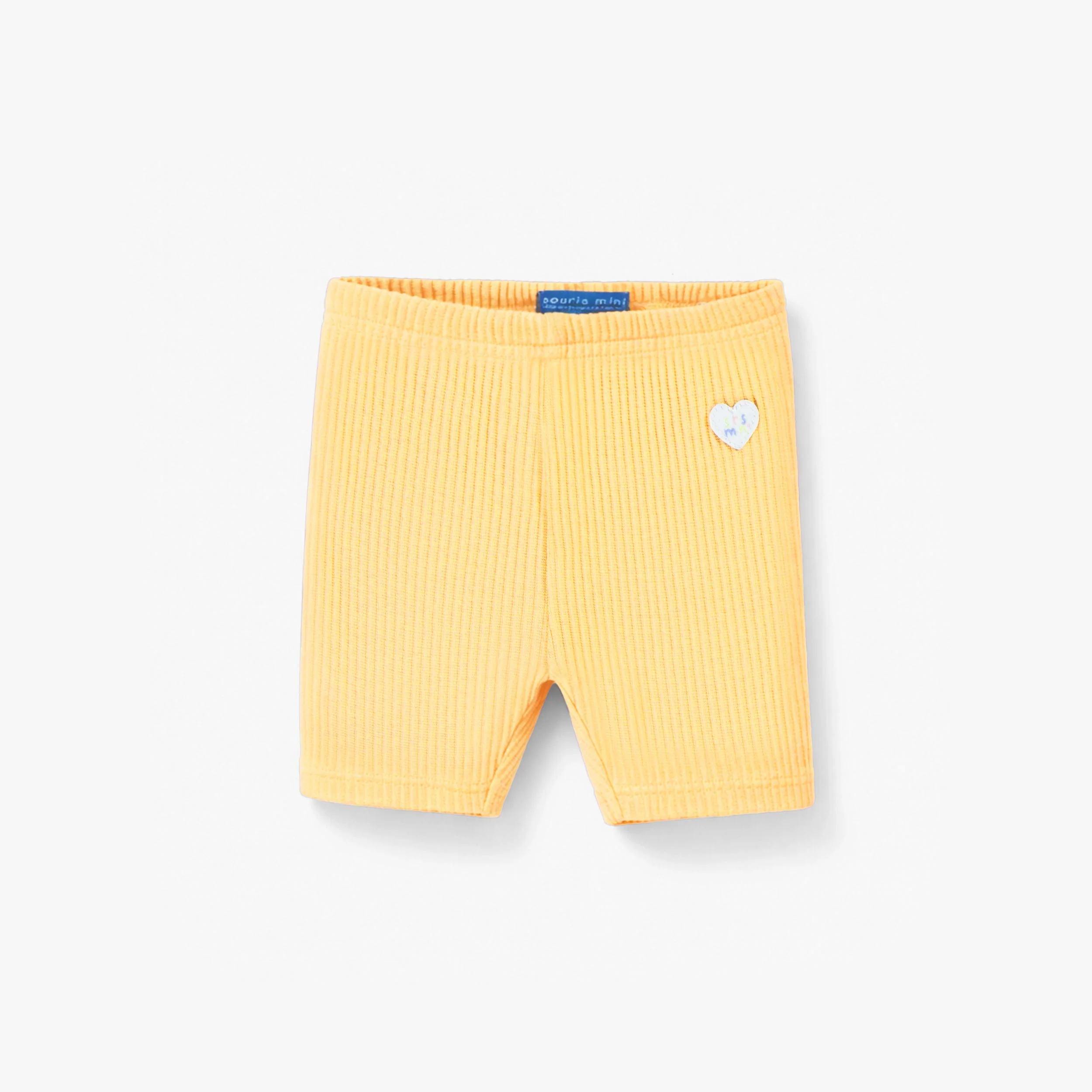 Legging court jaune en tricot côtelé, bébé