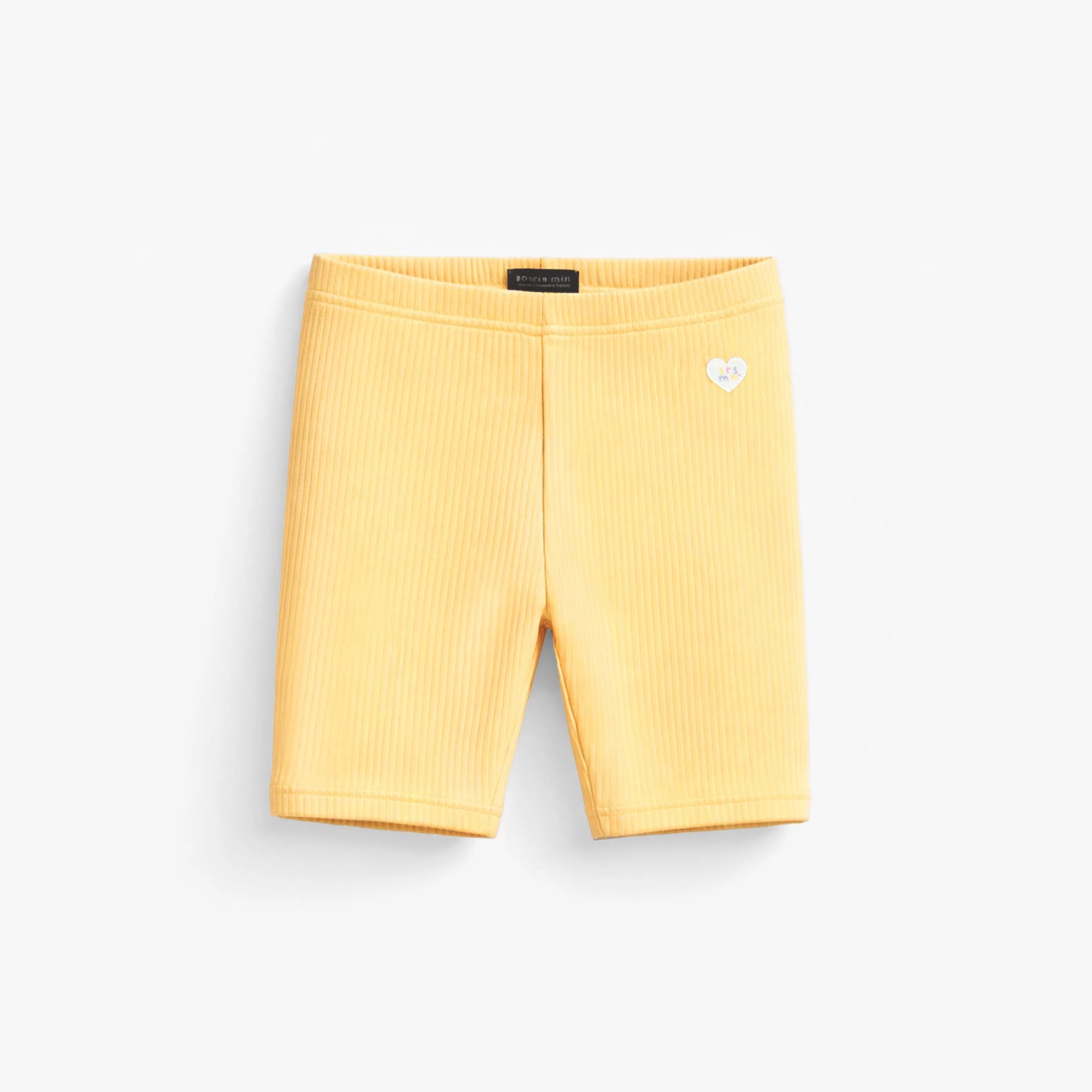 Legging court jaune en tricot côtelé, enfant