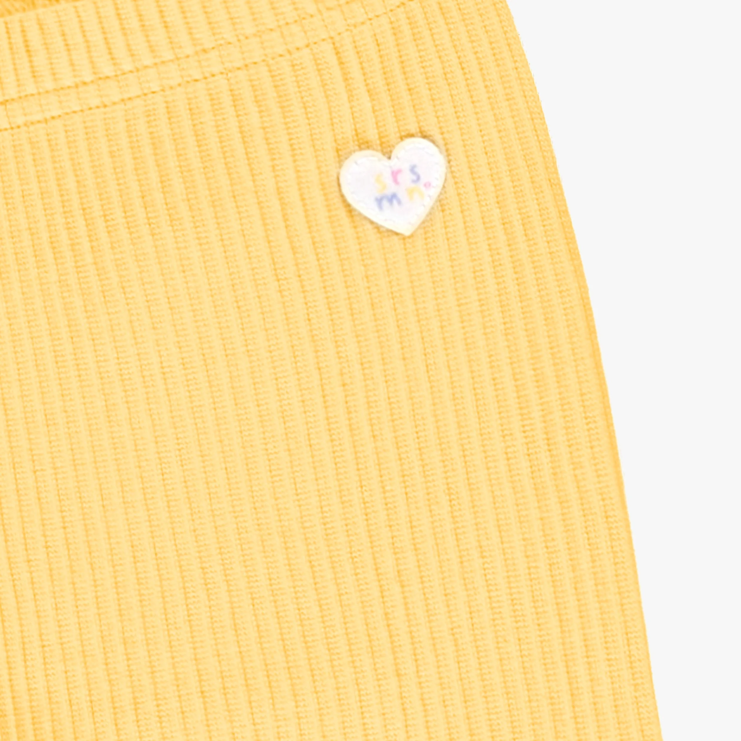 Legging court jaune en tricot côtelé, enfant - Image 3
