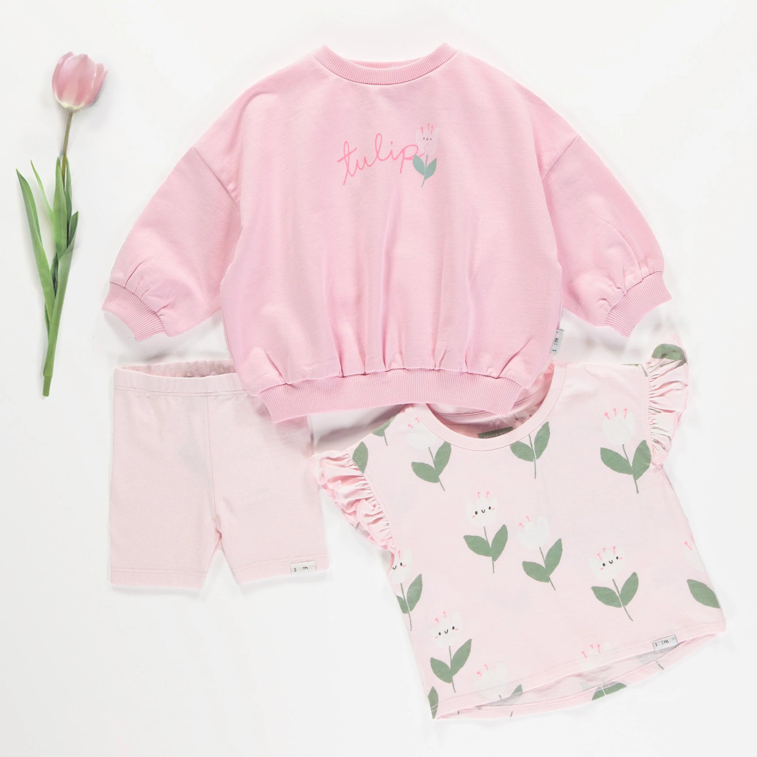 Legging court rose en jersey doux extensible, bébé - Image 2