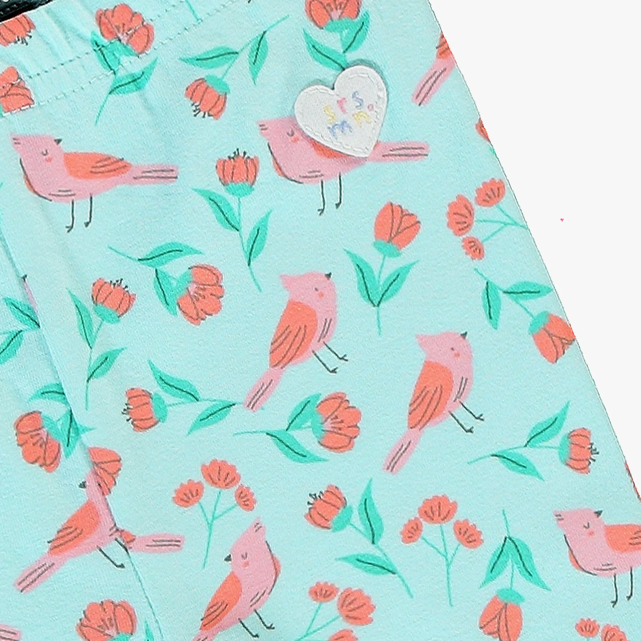 Legging court turquoise en jersey extensible avec motifs, bébé - Image 2