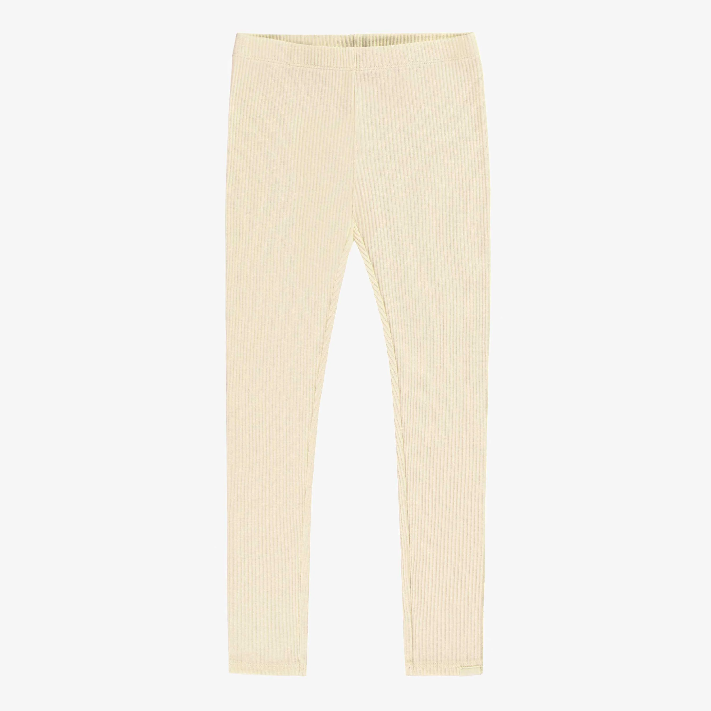 Legging crème en tricot côtelé, enfant
