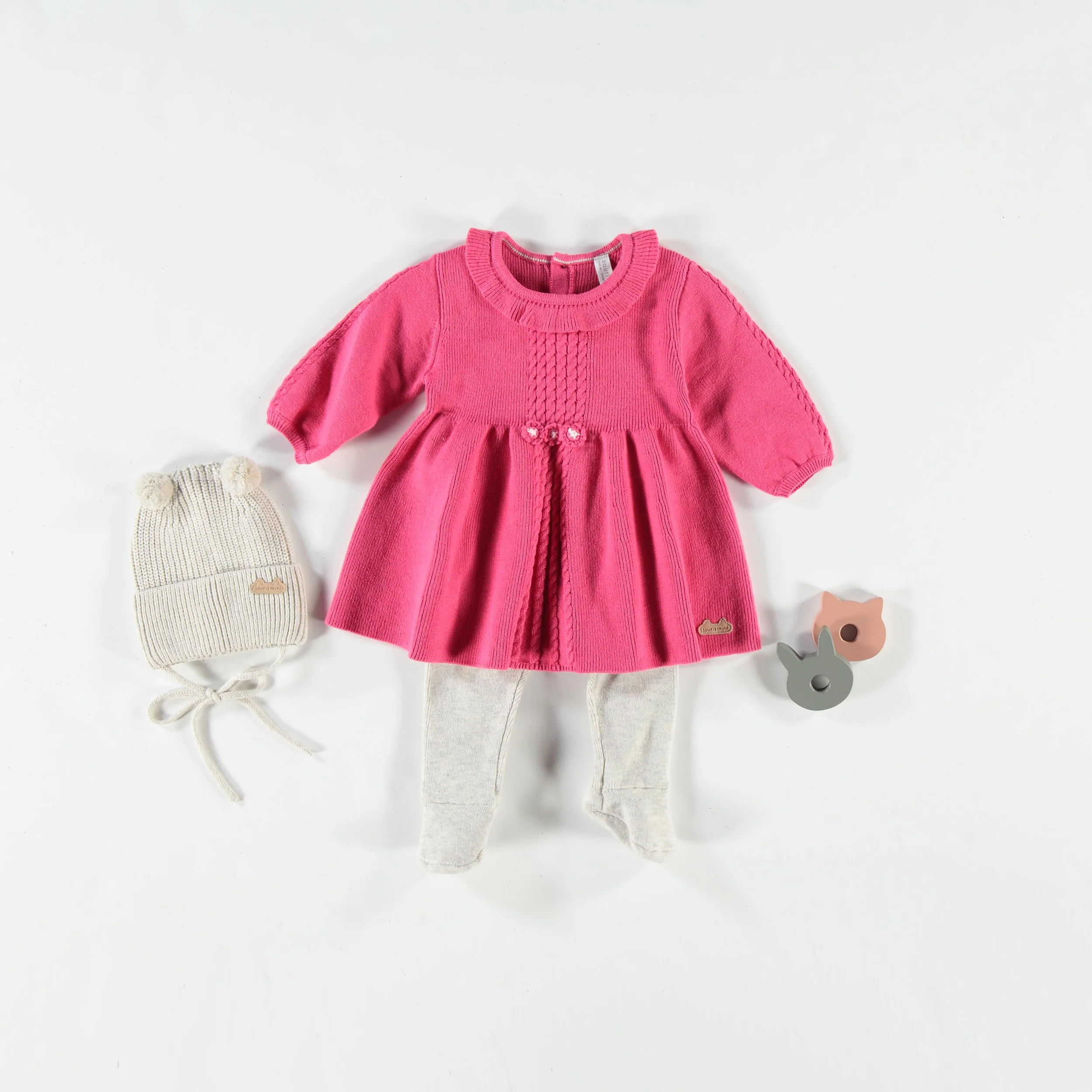 Legging crème en tricot, naissance - Image 4