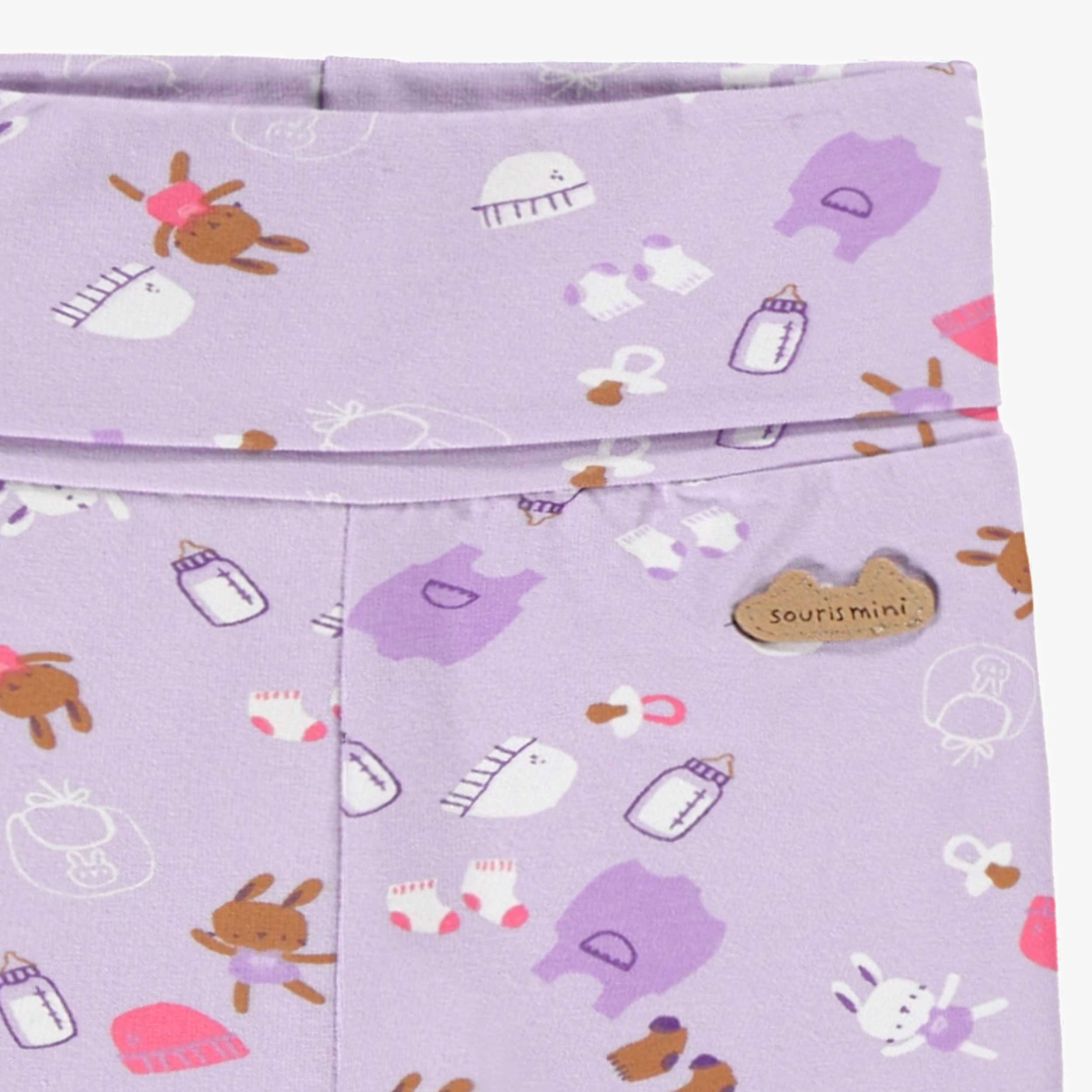 Legging évolutif mauve à motifs, naissance - Image 2