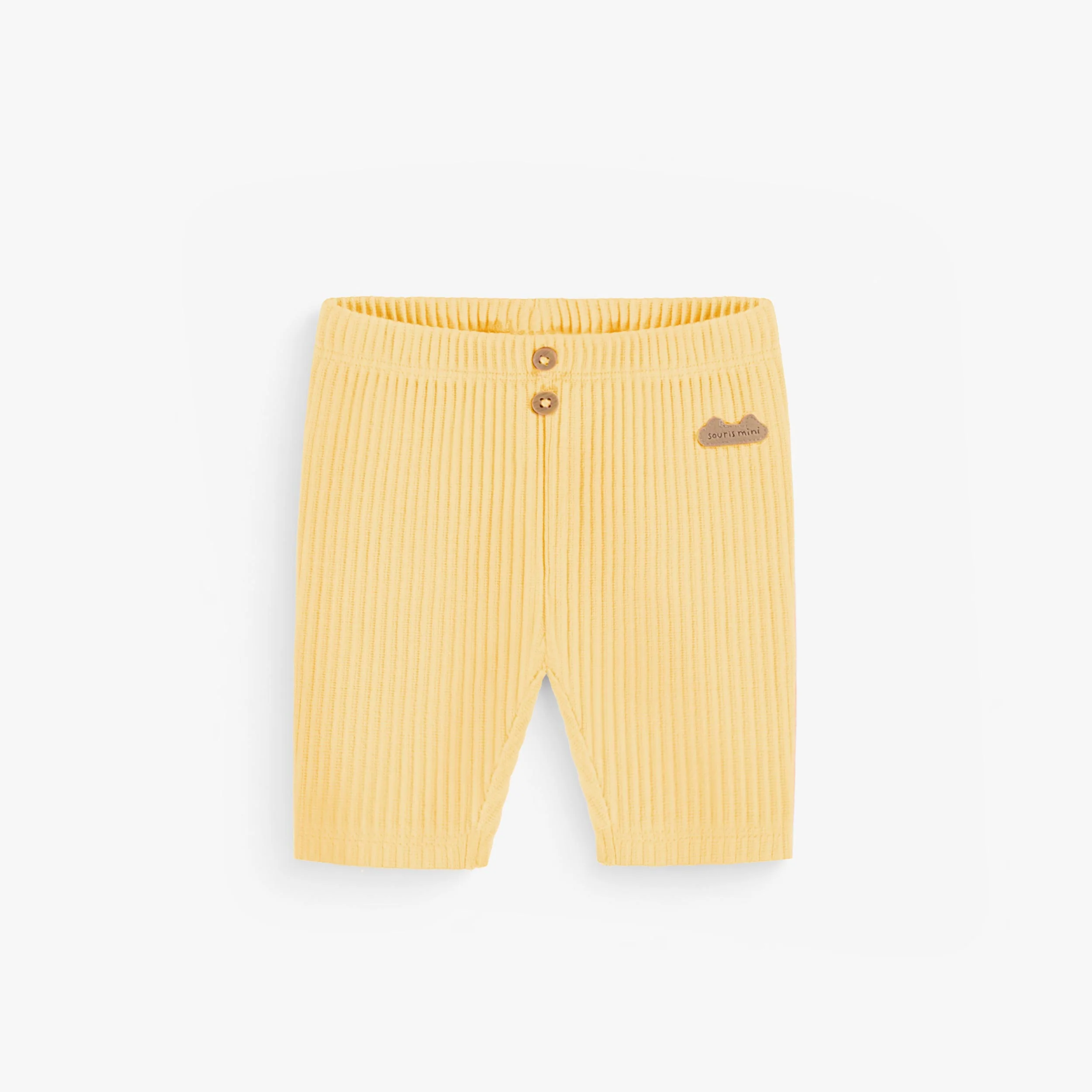 Legging jaune en tricot côtelé longueur ¾, naissance
