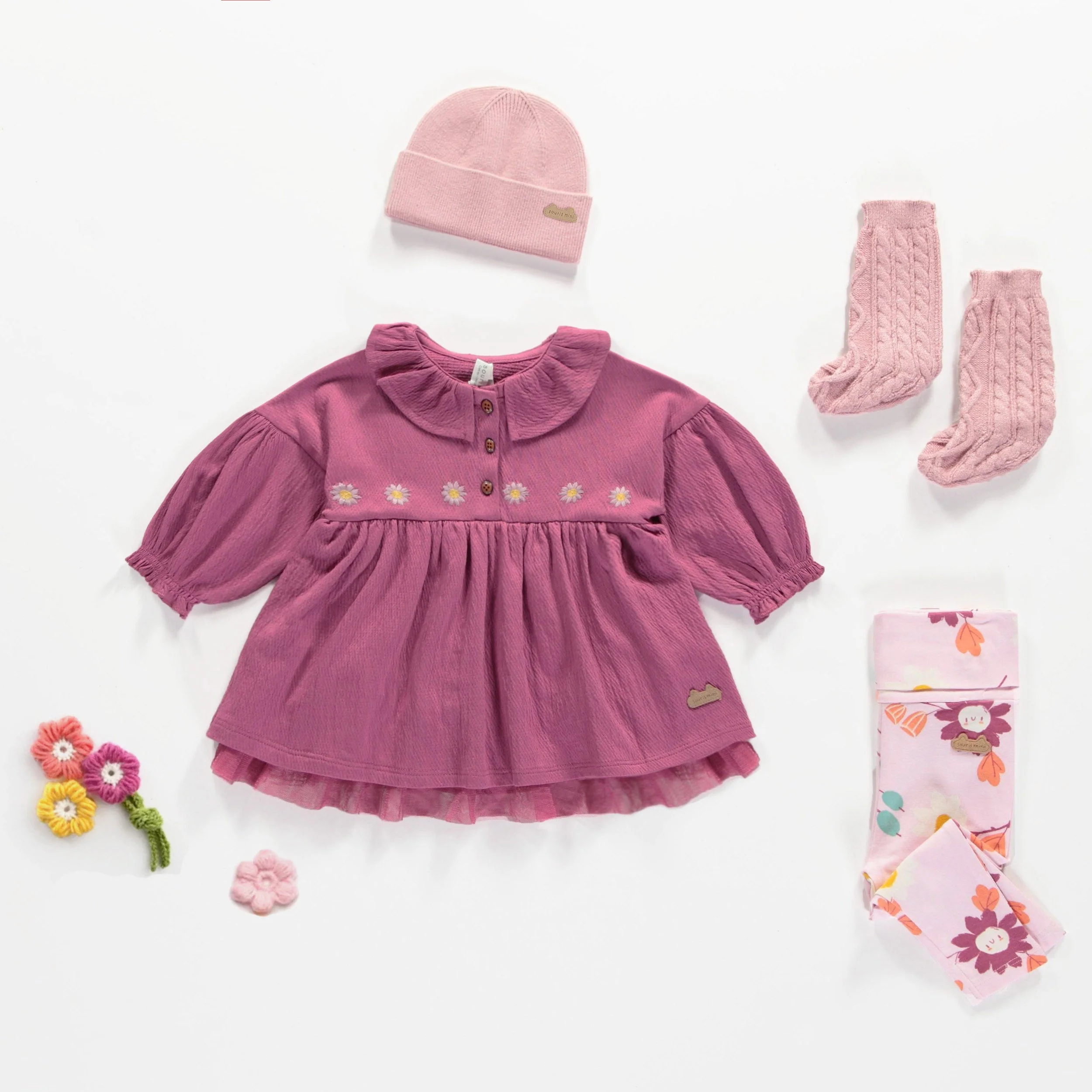 Legging lilas fleuri en jersey, naissance - Image 2