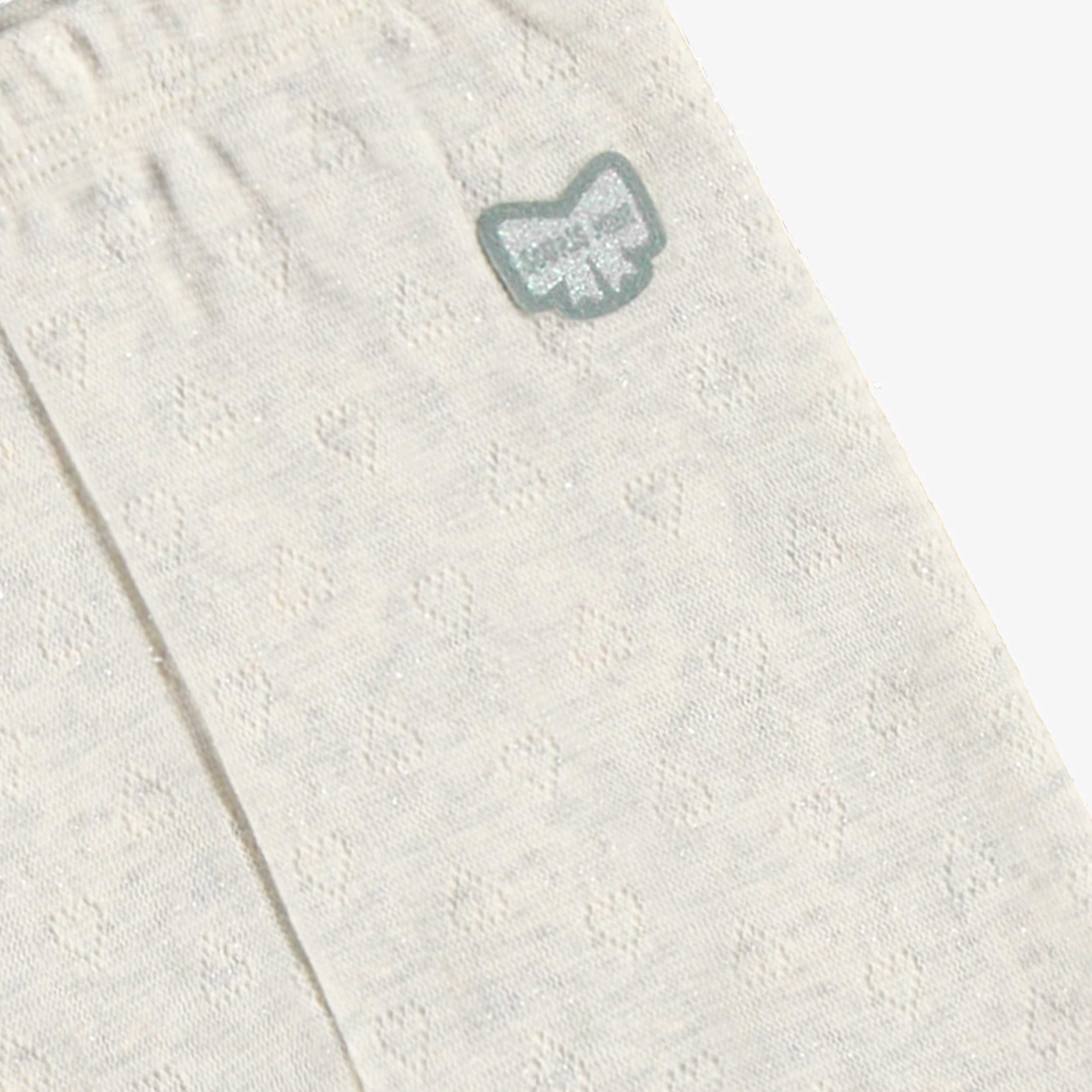 Legging long crème avec boucle en jersey pointelle brillant, bébé - Image 2