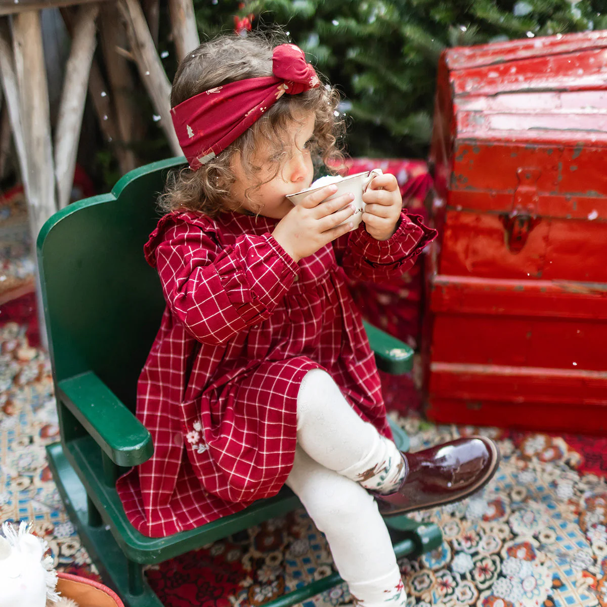 Legging long crème avec boucle en jersey pointelle brillant, bébé - Image 3