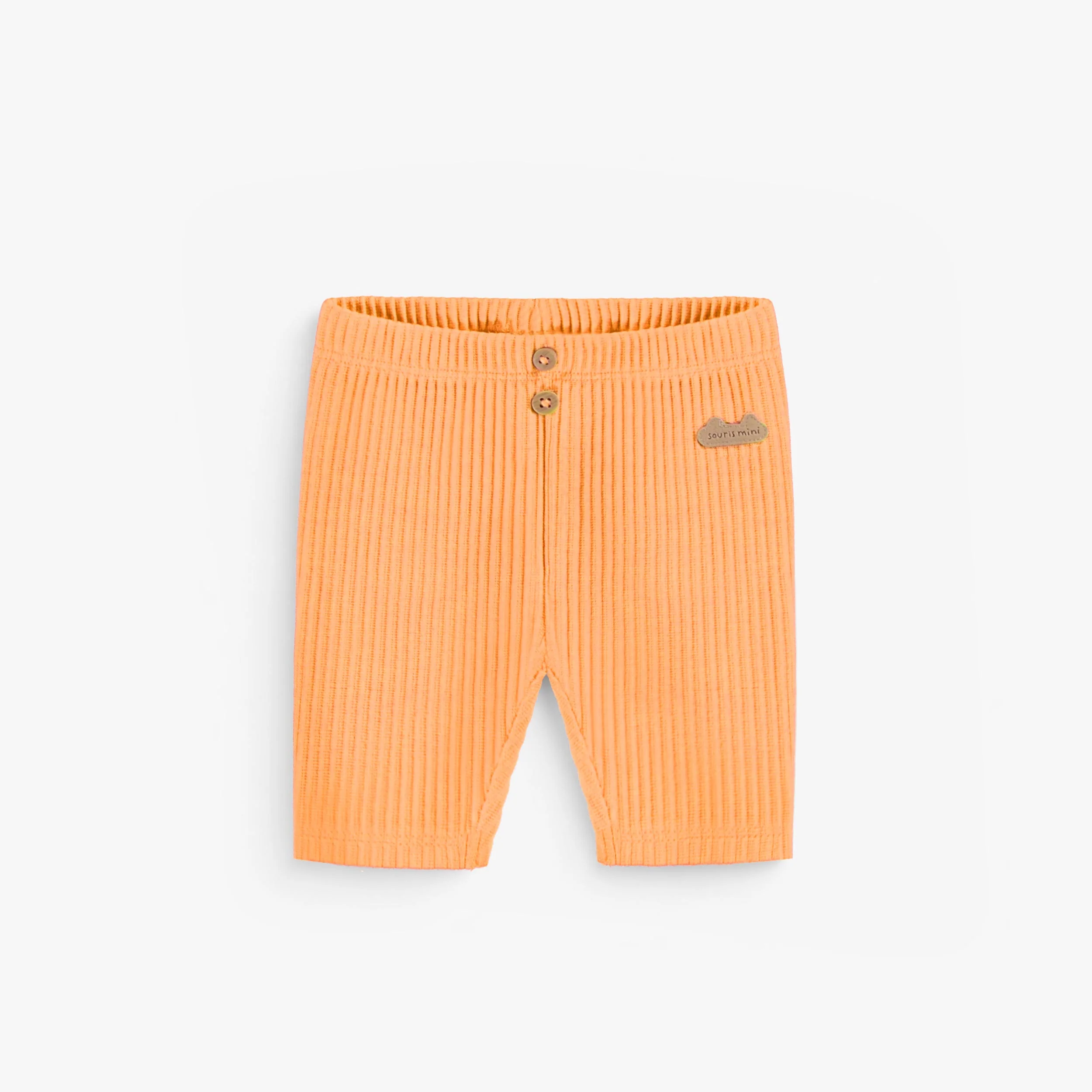 Legging orange en tricot côtelé longueur ¾, naissance