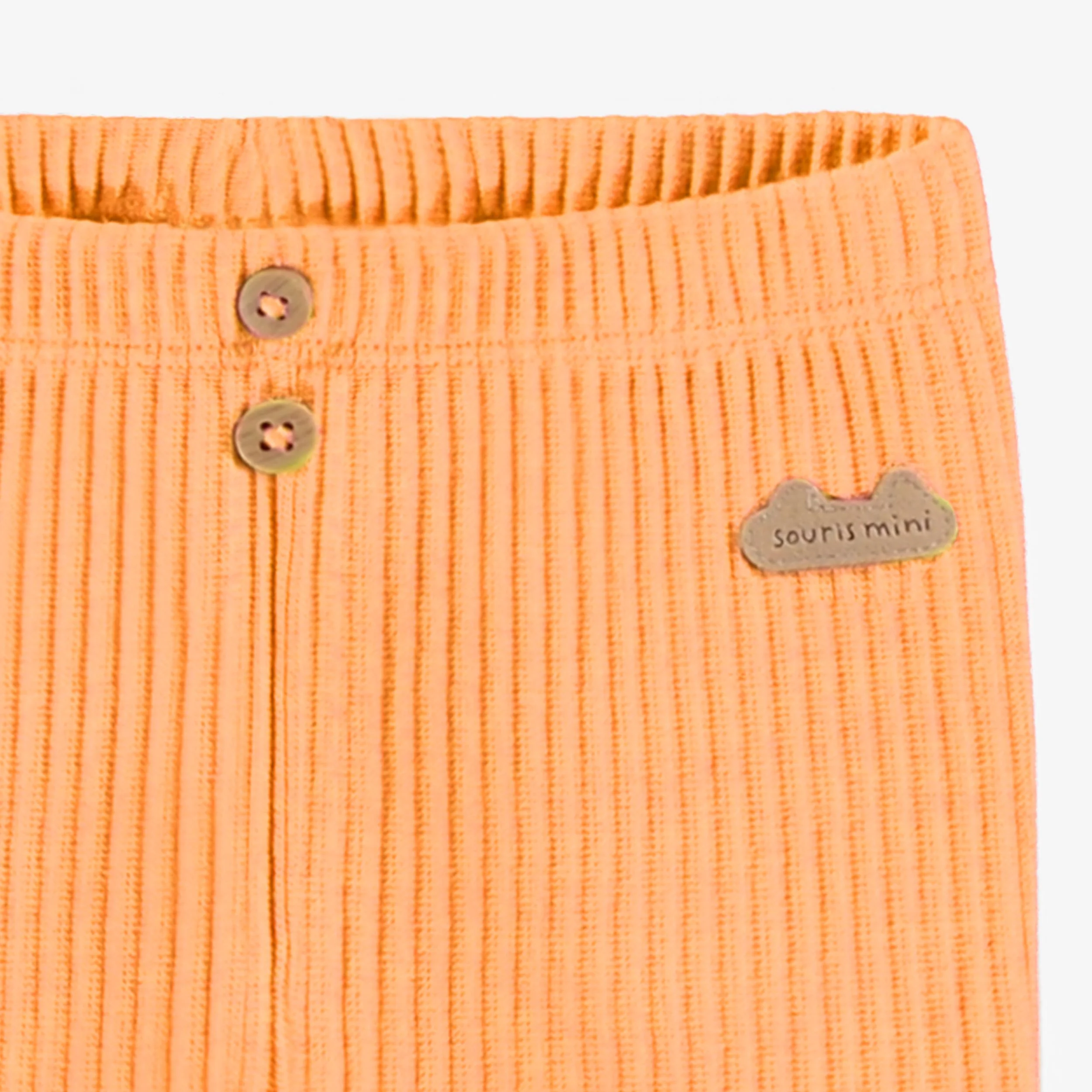 Legging orange en tricot côtelé longueur ¾, naissance - Image 2