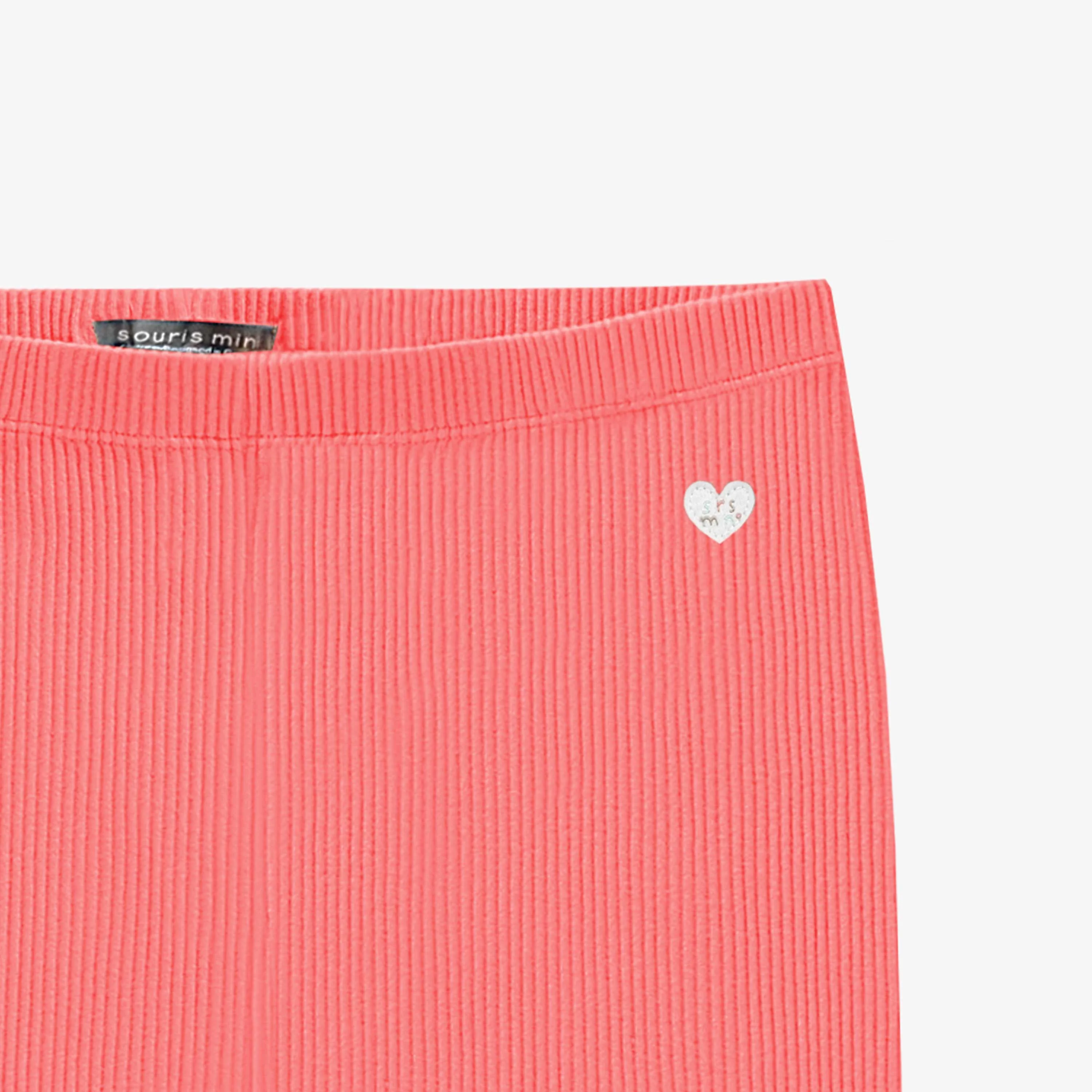 Legging rose en tricot côtelé, enfant - Image 2