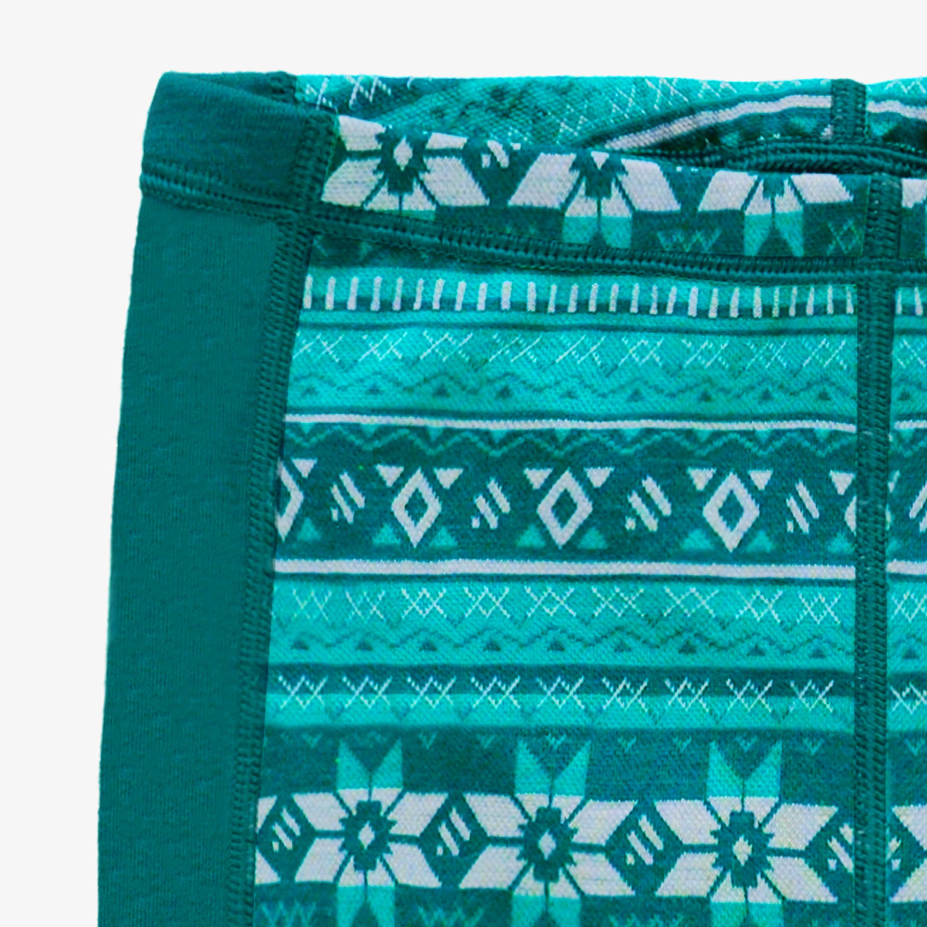 Legging turquoise en laine mérinos avec motifs jacquard, enfant - Image 5