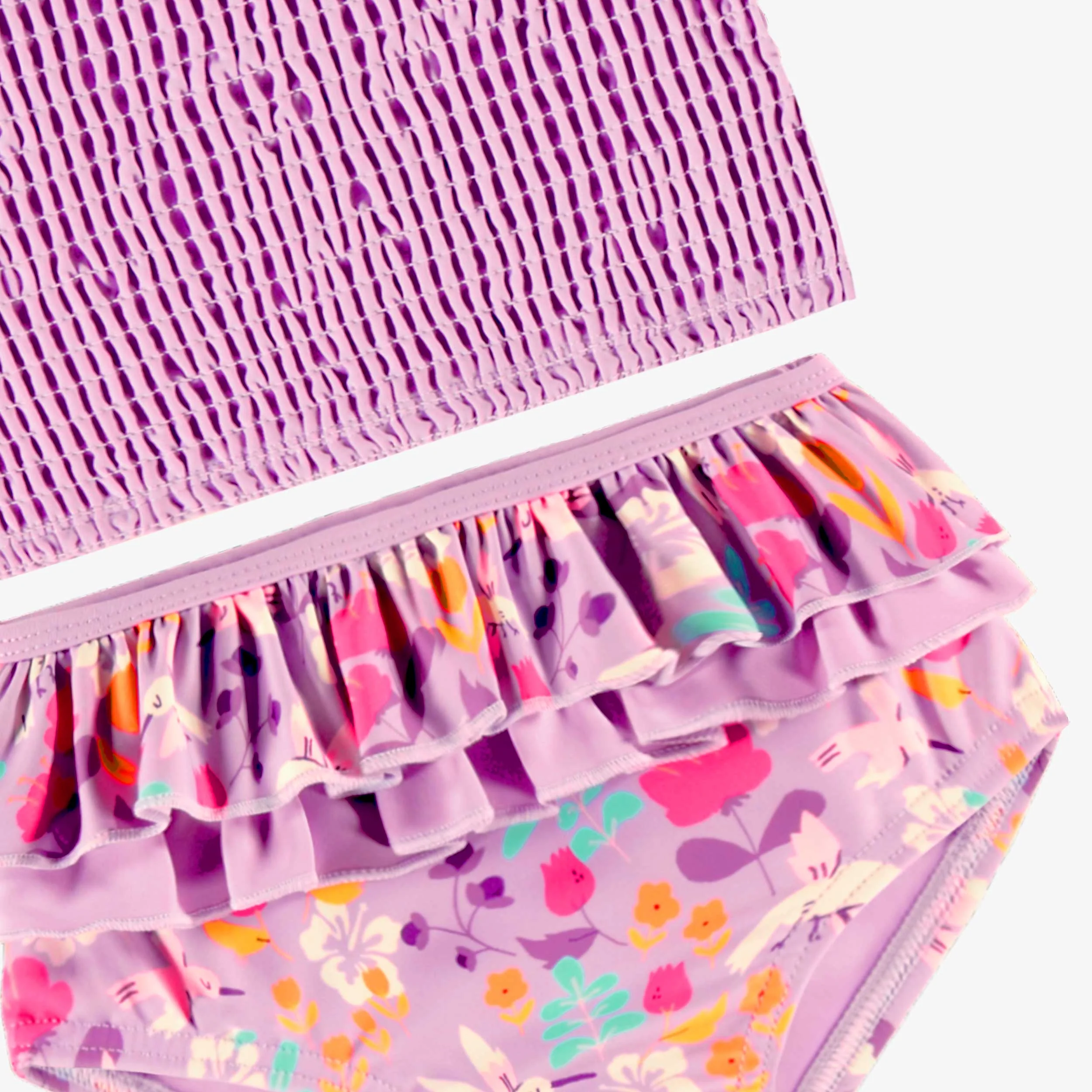 Maillot de bain deux pièces mauve à motif floral, bébé - Image 2