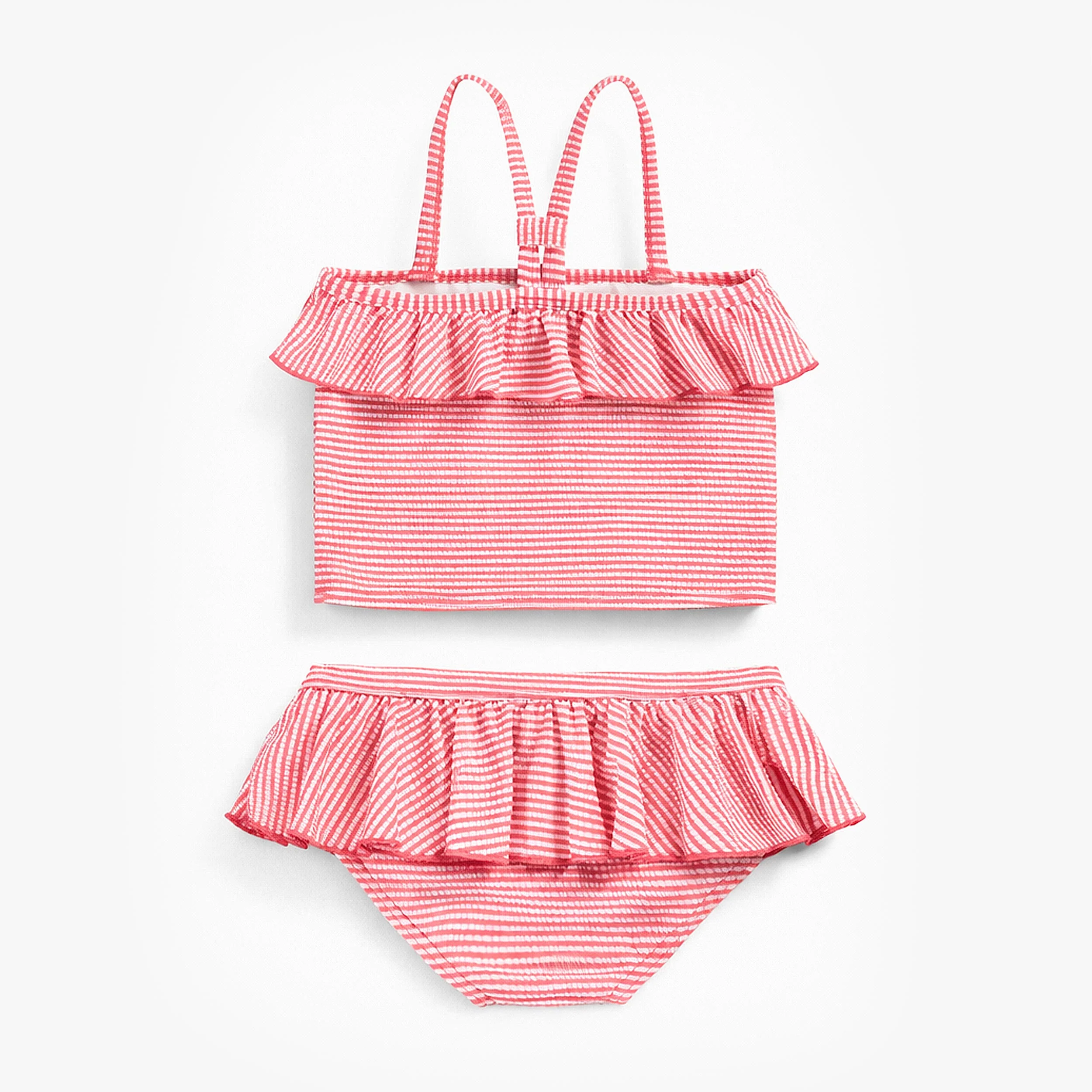 Maillot de bain deux pièces rose et crème à rayures, enfant - Image 5