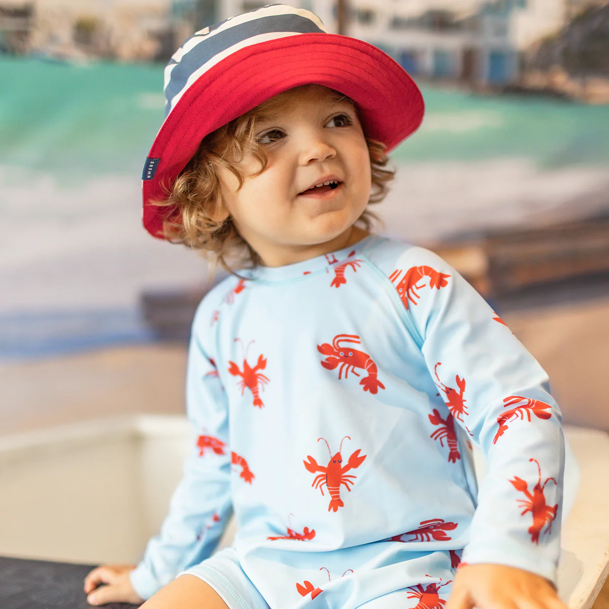 Maillot de bain une pièce bleu pâle à motifs de homards, bébé - Image 2