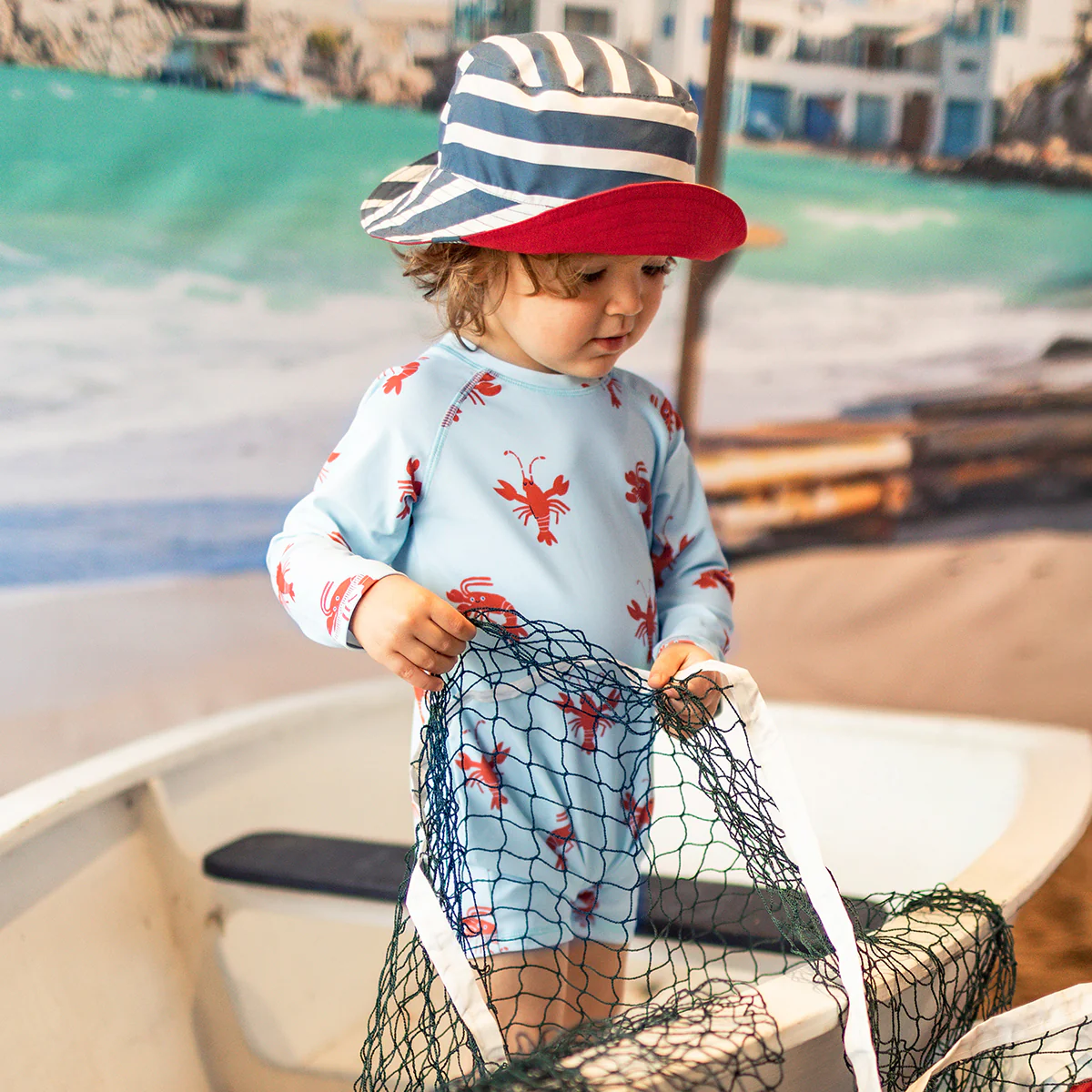 Maillot de bain une pièce bleu pâle à motifs de homards, bébé - Image 3