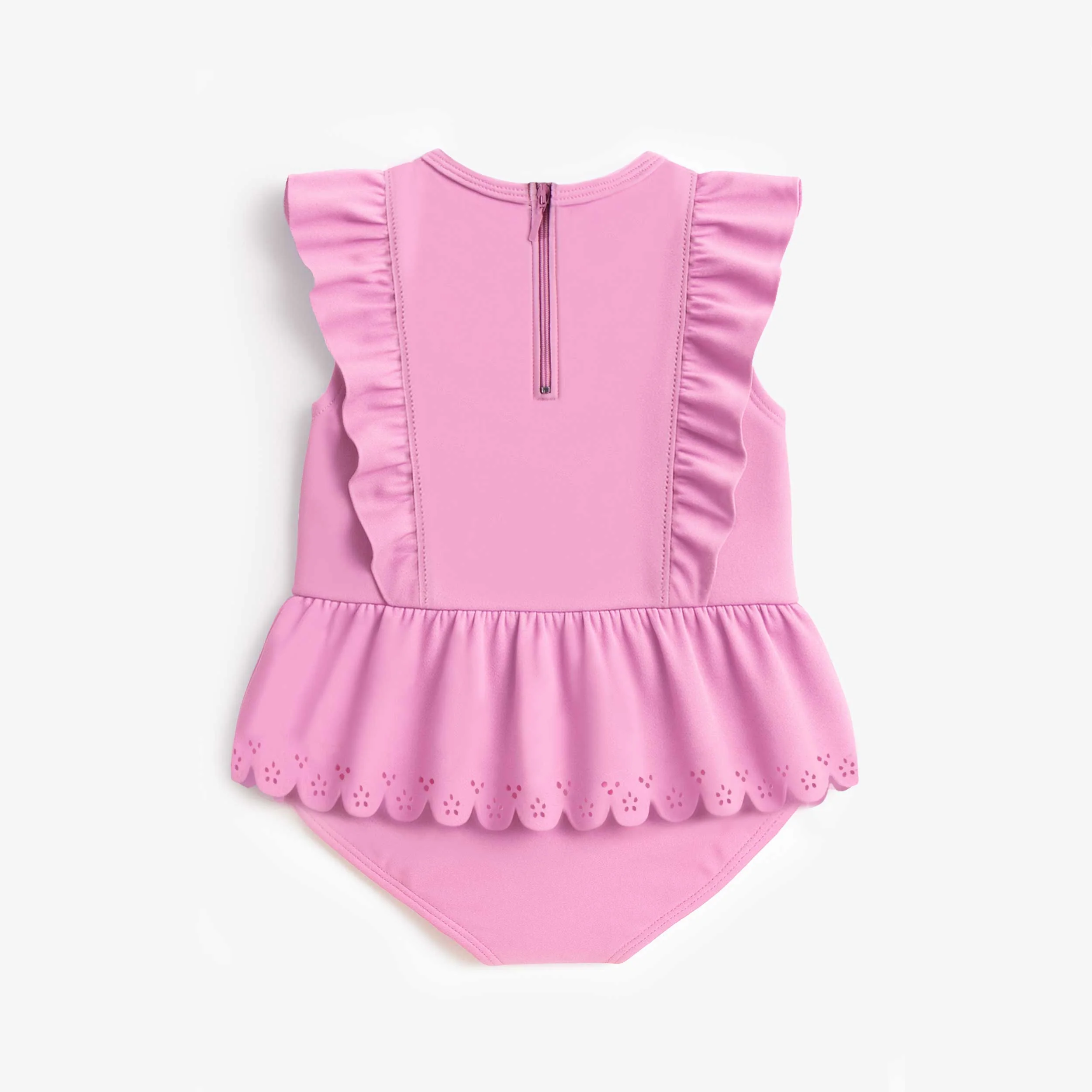 Maillot de bain une pièce rose avec volants, bébé - Image 3