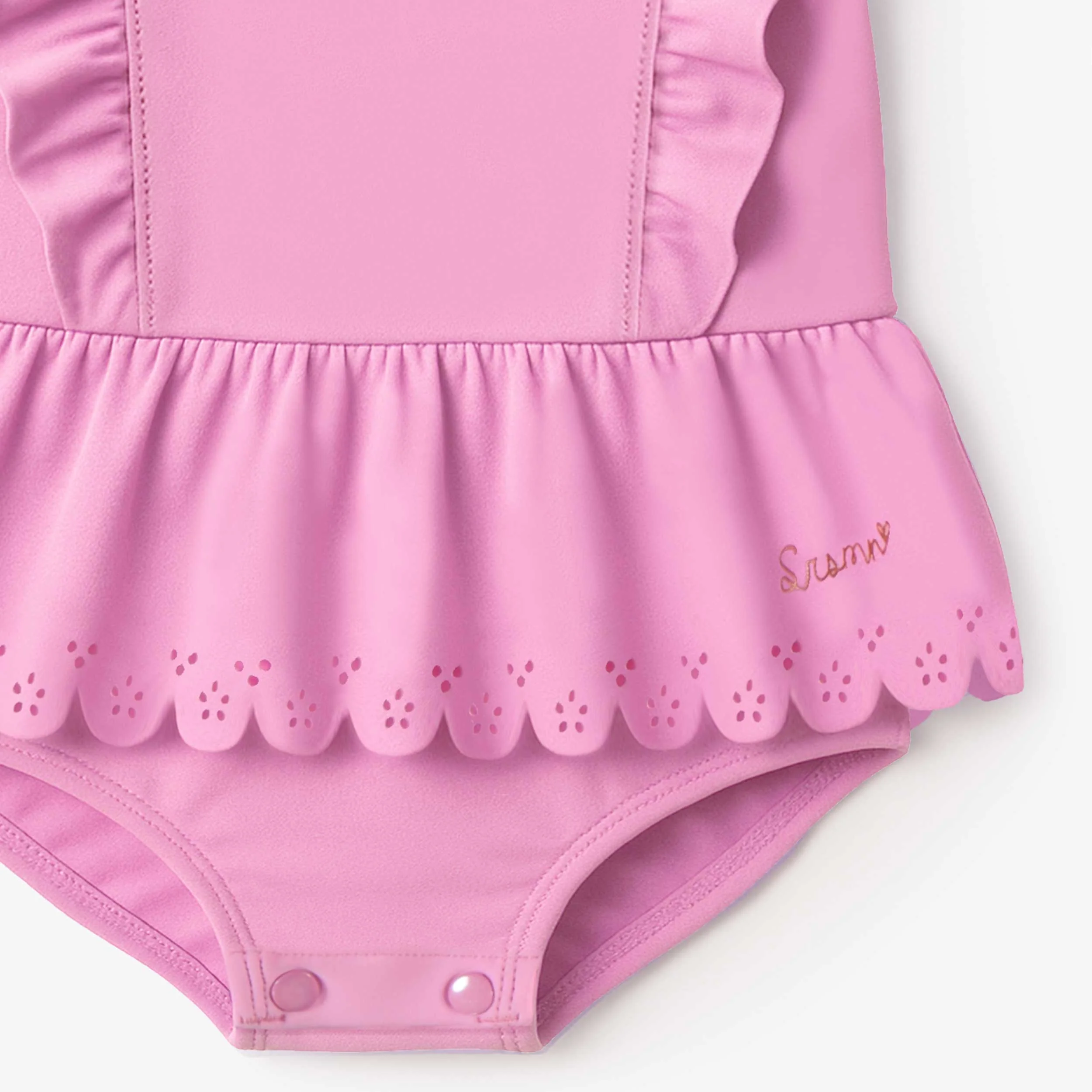 Maillot de bain une pièce rose avec volants, bébé - Image 4