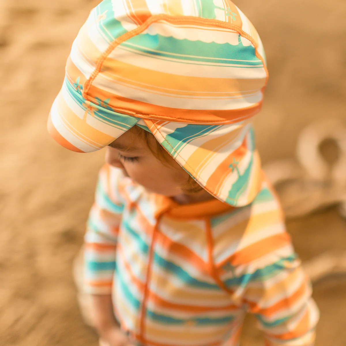 Maillot de bain une pièce à rayures colorées, bébé || One-piece swimsuit with colorful stripes, baby - Image 5